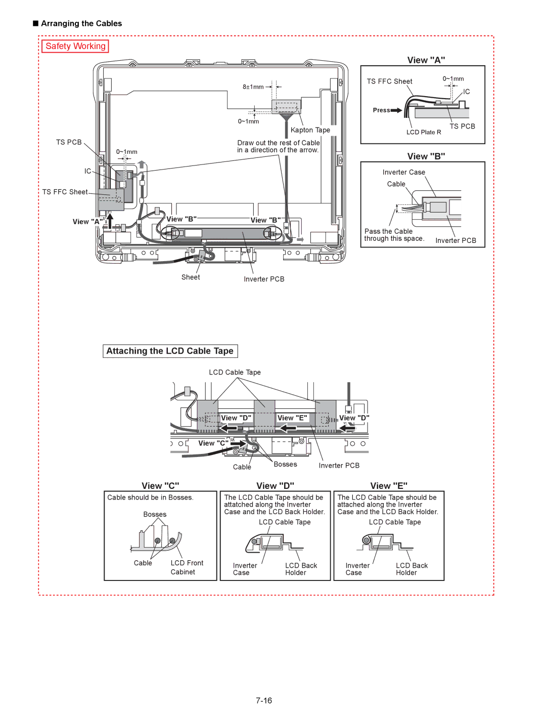 Matsushita CF-29N3LGZBM manual View E, Arranging the Cables 