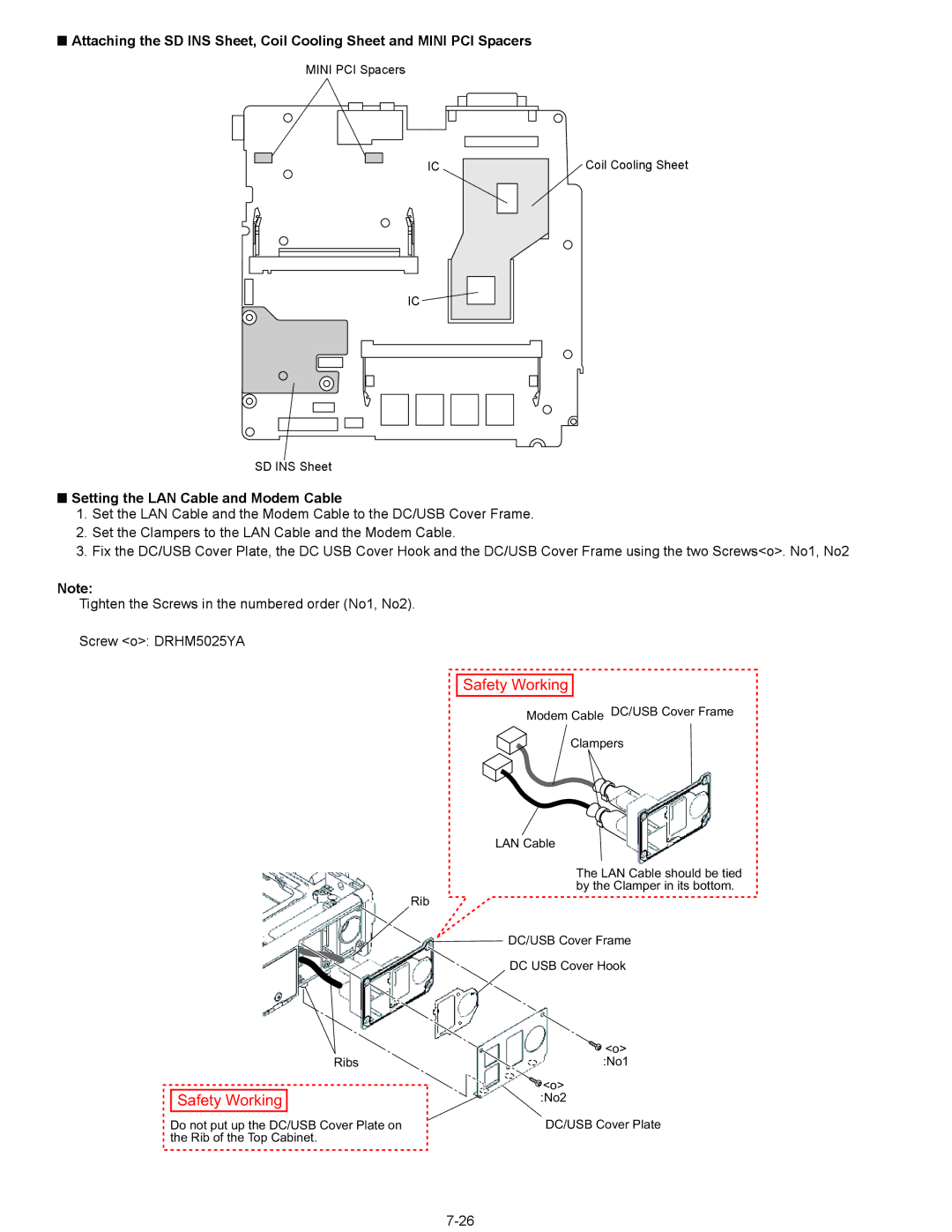 Matsushita CF-29N3LGZBM manual Setting the LAN Cable and Modem Cable 