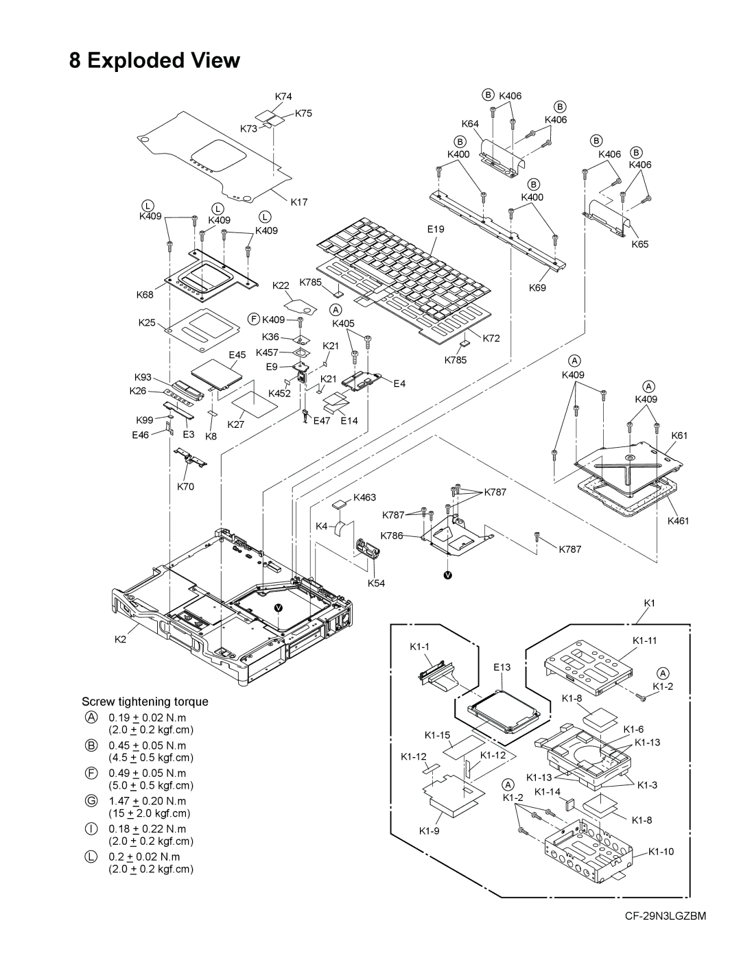 Matsushita CF-29N3LGZBM manual Exploded View 