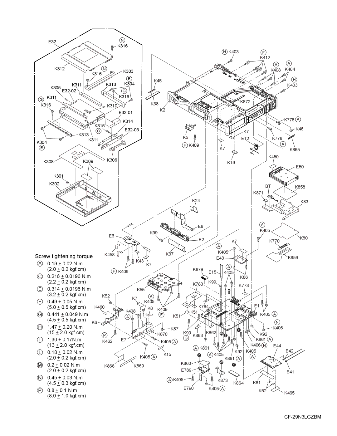 Matsushita CF-29N3LGZBM manual 441 + 0.049 N.m 