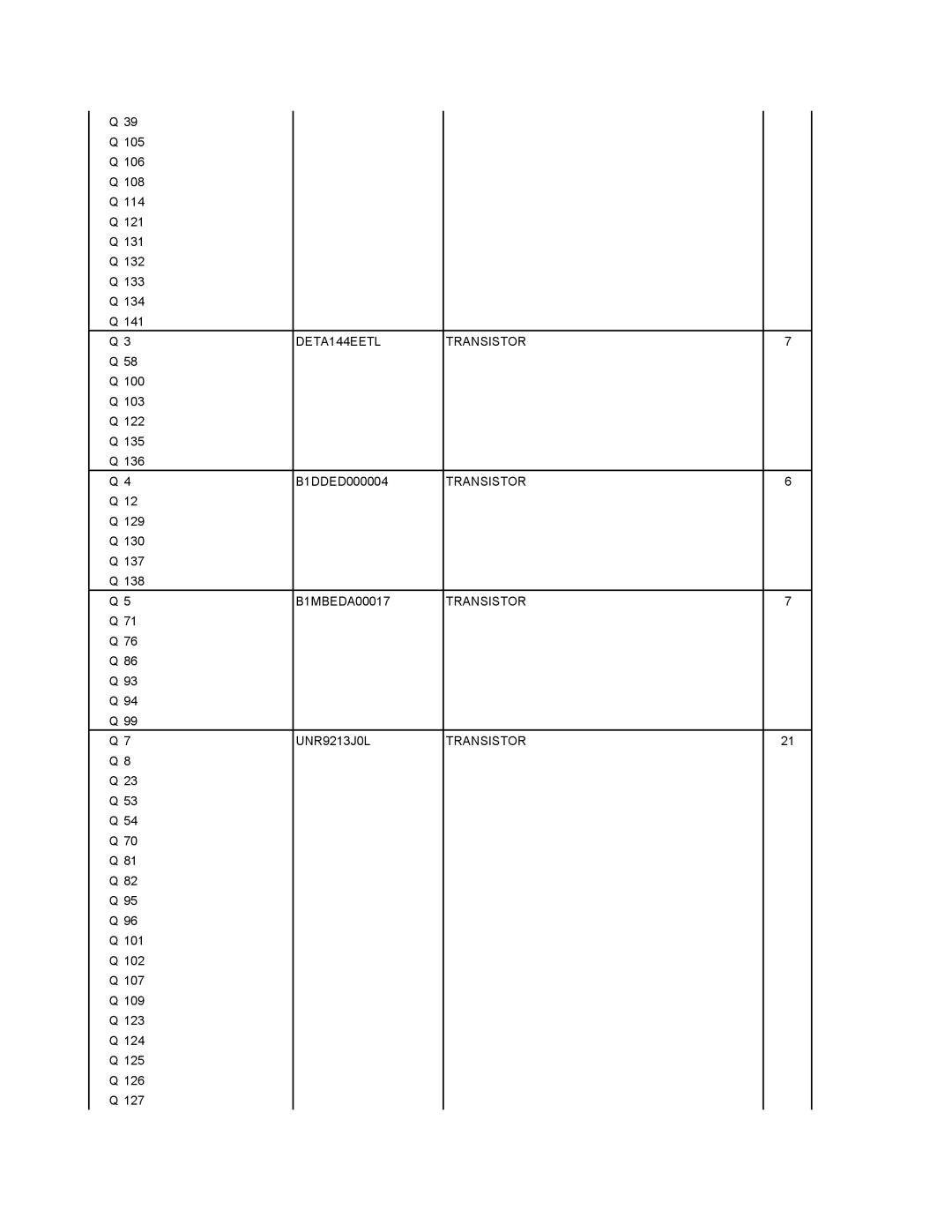 Matsushita CF-29N3LGZBM manual DETA144EETL Transistor 