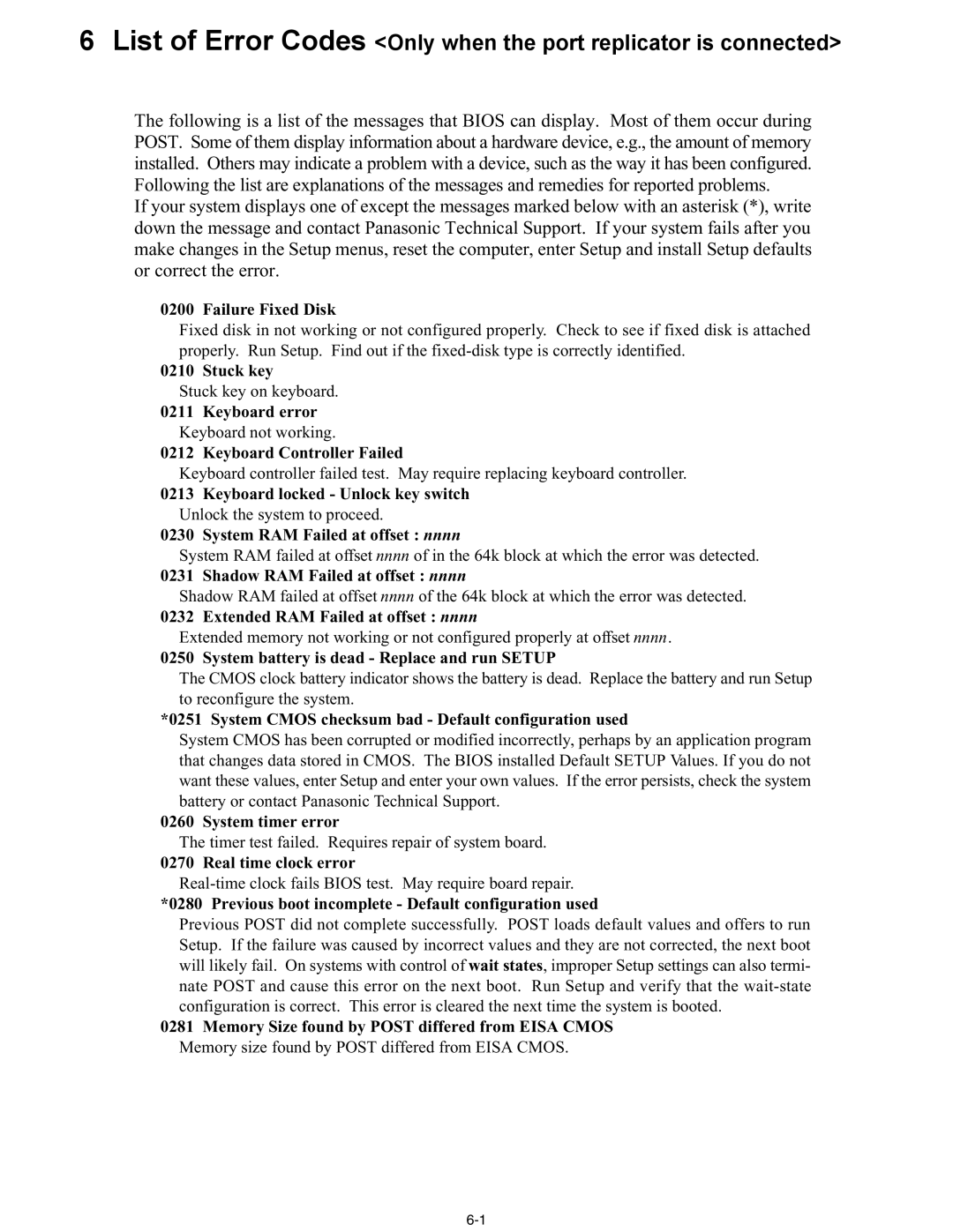 Matsushita CF-30CTQAZBM service manual Stuck key 