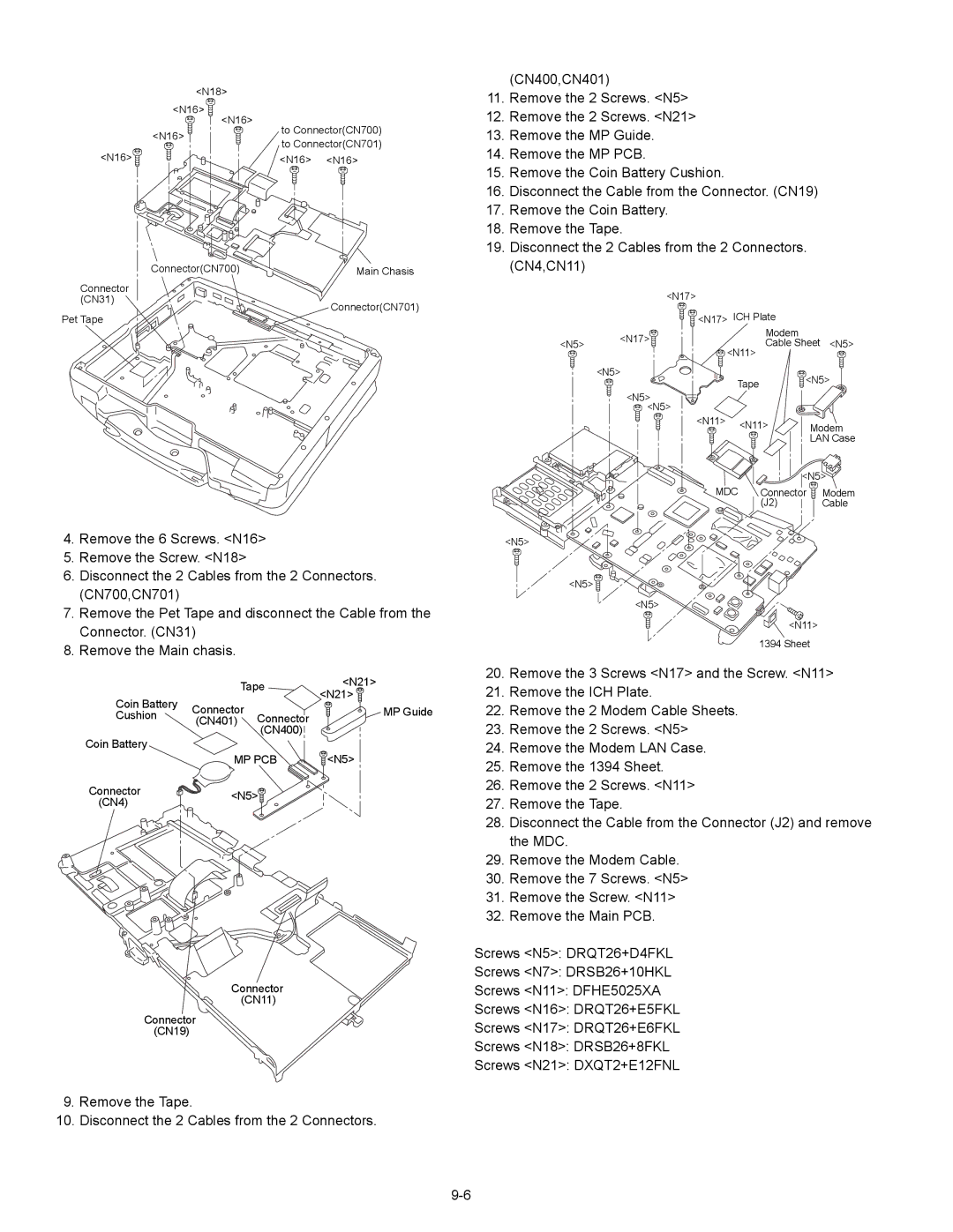 Matsushita CF-30CTQAZBM service manual Mp Pcb 