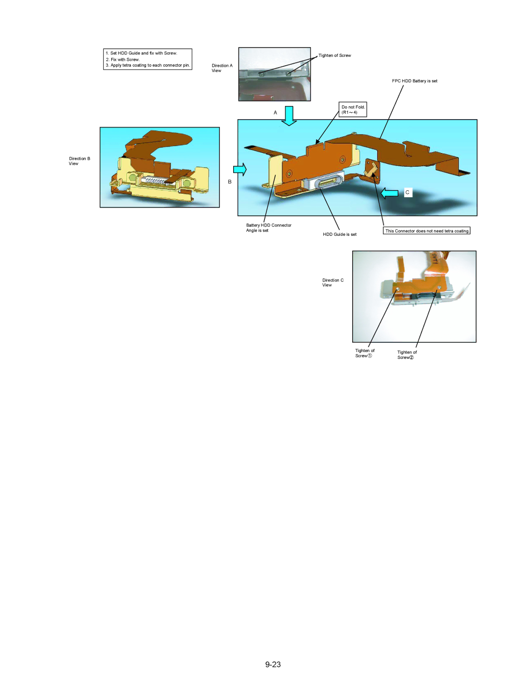 Matsushita CF-30CTQAZBM service manual Direction C View Tighten 