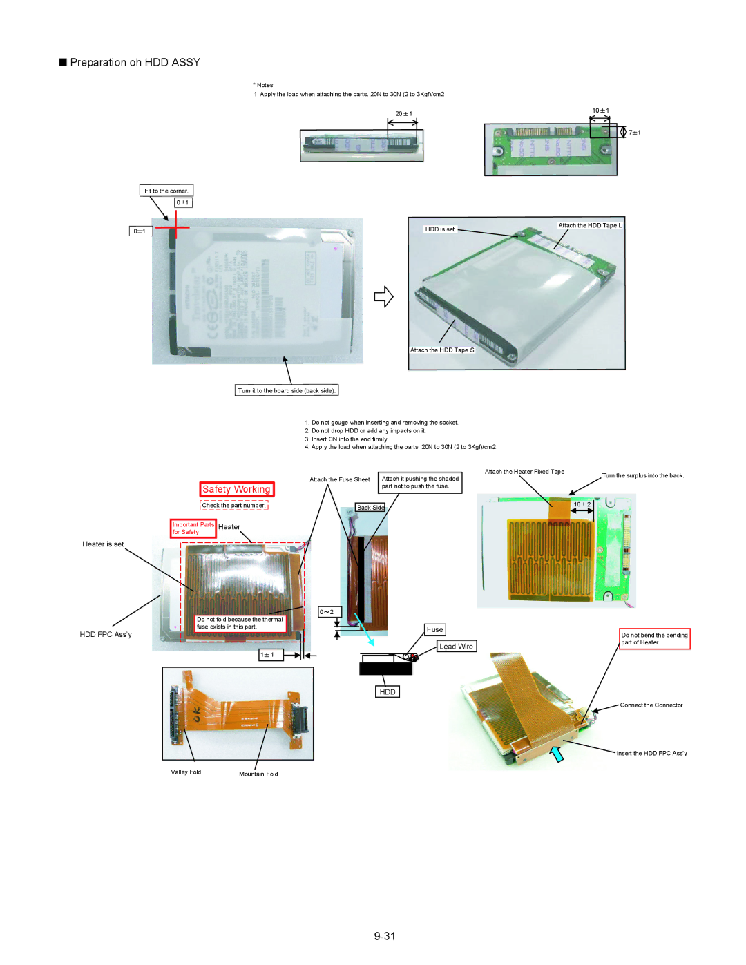 Matsushita CF-30CTQAZBM service manual Preparation oh HDD Assy, HDD FPC Ass’y 