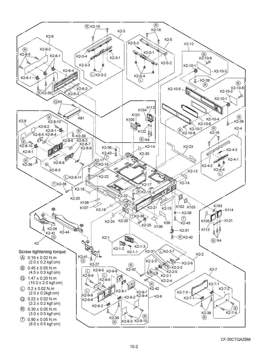 Matsushita CF-30CTQAZBM service manual 10-2 