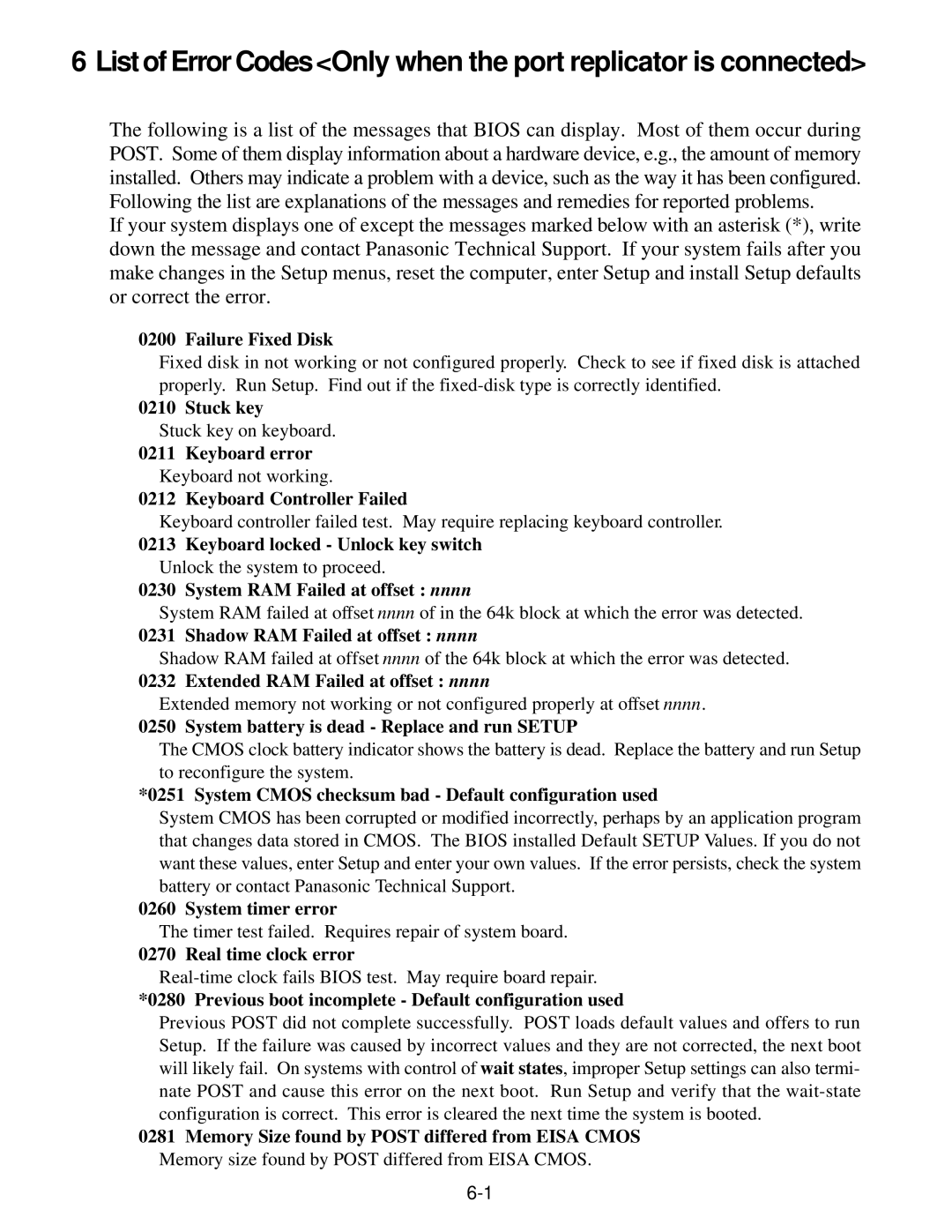 Matsushita CF-52AJYZDZM service manual Stuck key 