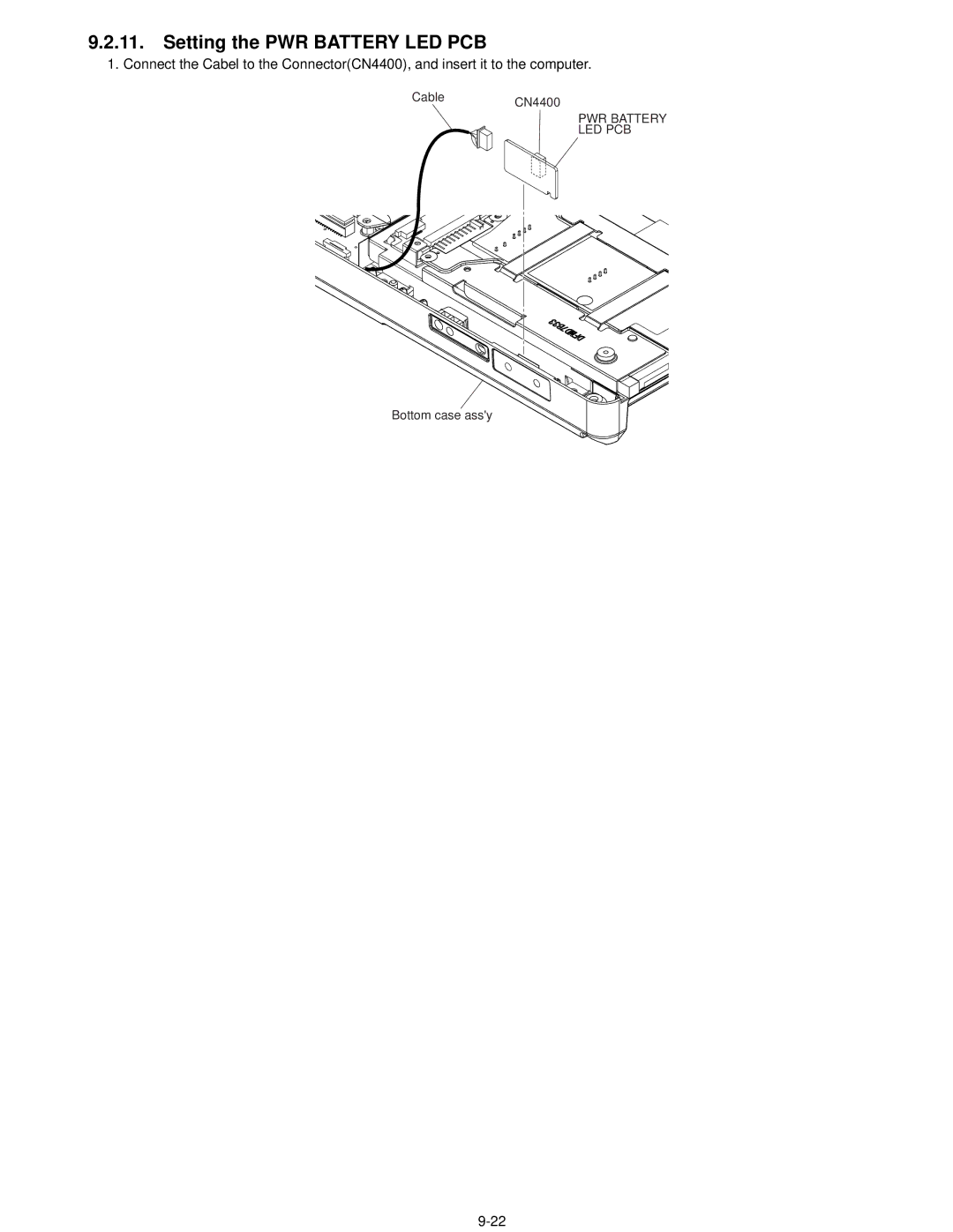 Matsushita CF-52AJYZDZM service manual Setting the PWR Battery LED PCB 