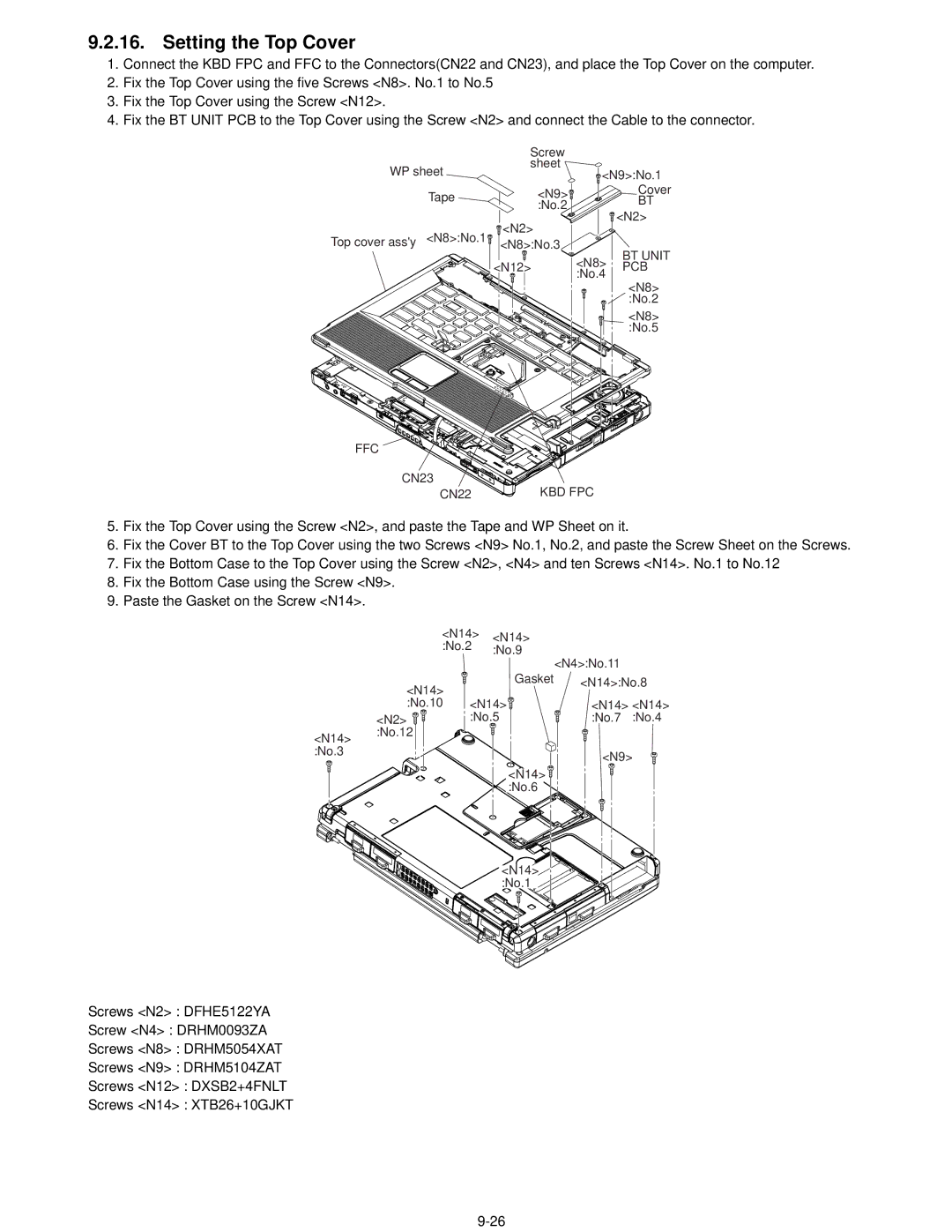 Matsushita CF-52AJYZDZM service manual Setting the Top Cover, BT Unit 