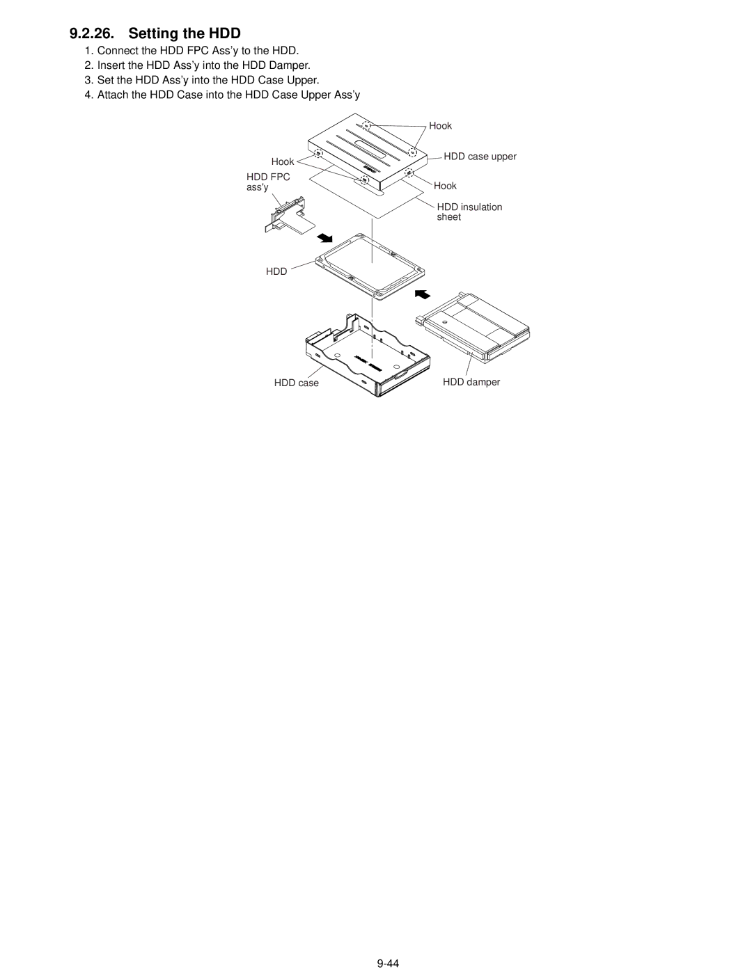 Matsushita CF-52AJYZDZM service manual Setting the HDD, Hdd 