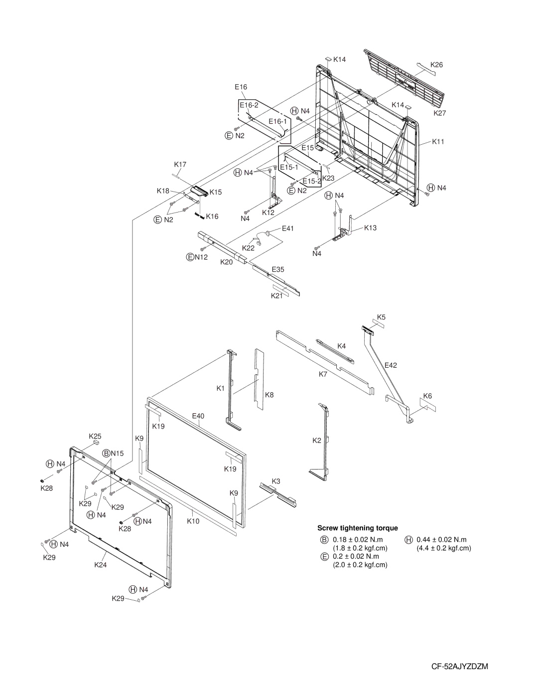 Matsushita CF-52AJYZDZM service manual K14 K26 E16 E16-2 