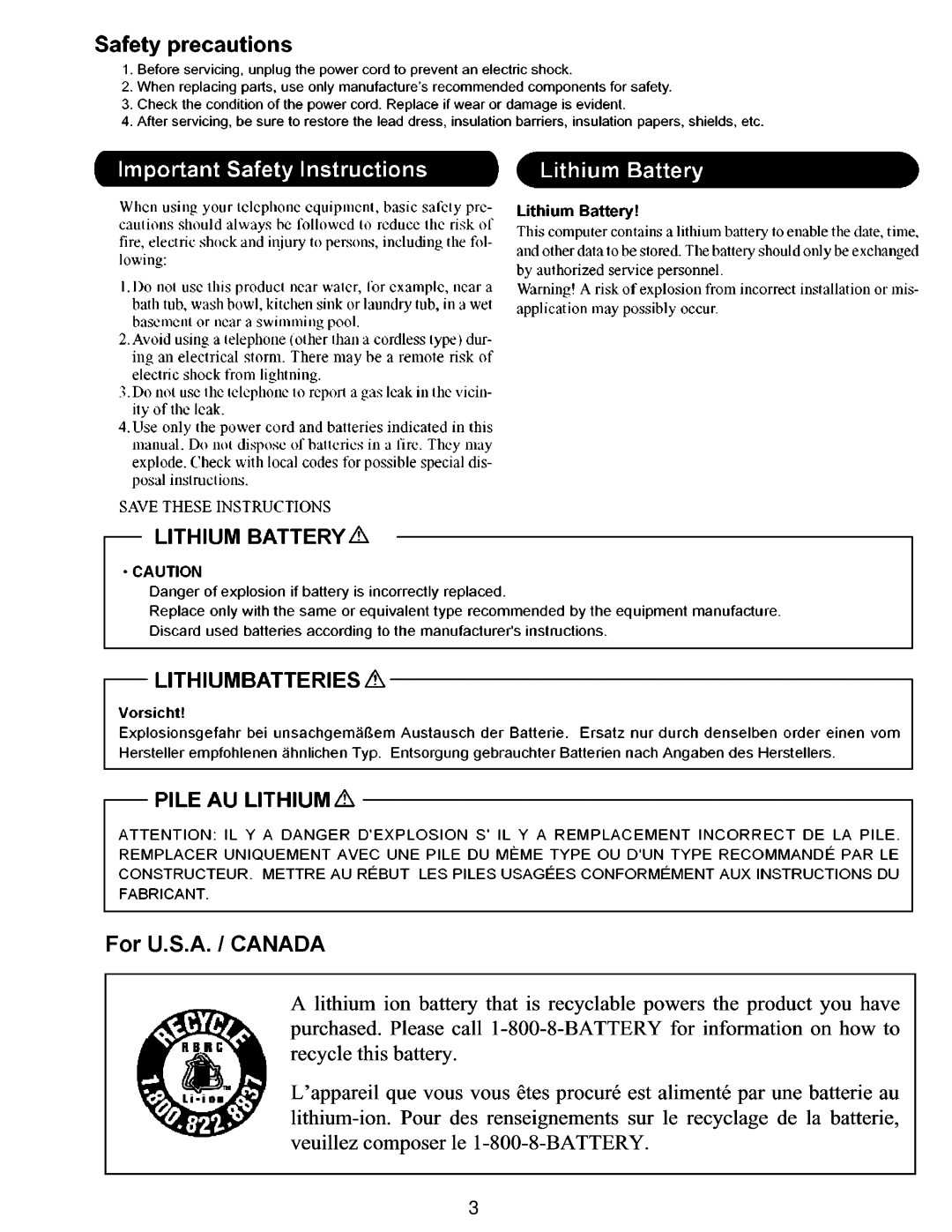 Matsushita CF-74ECBAXBM manual 