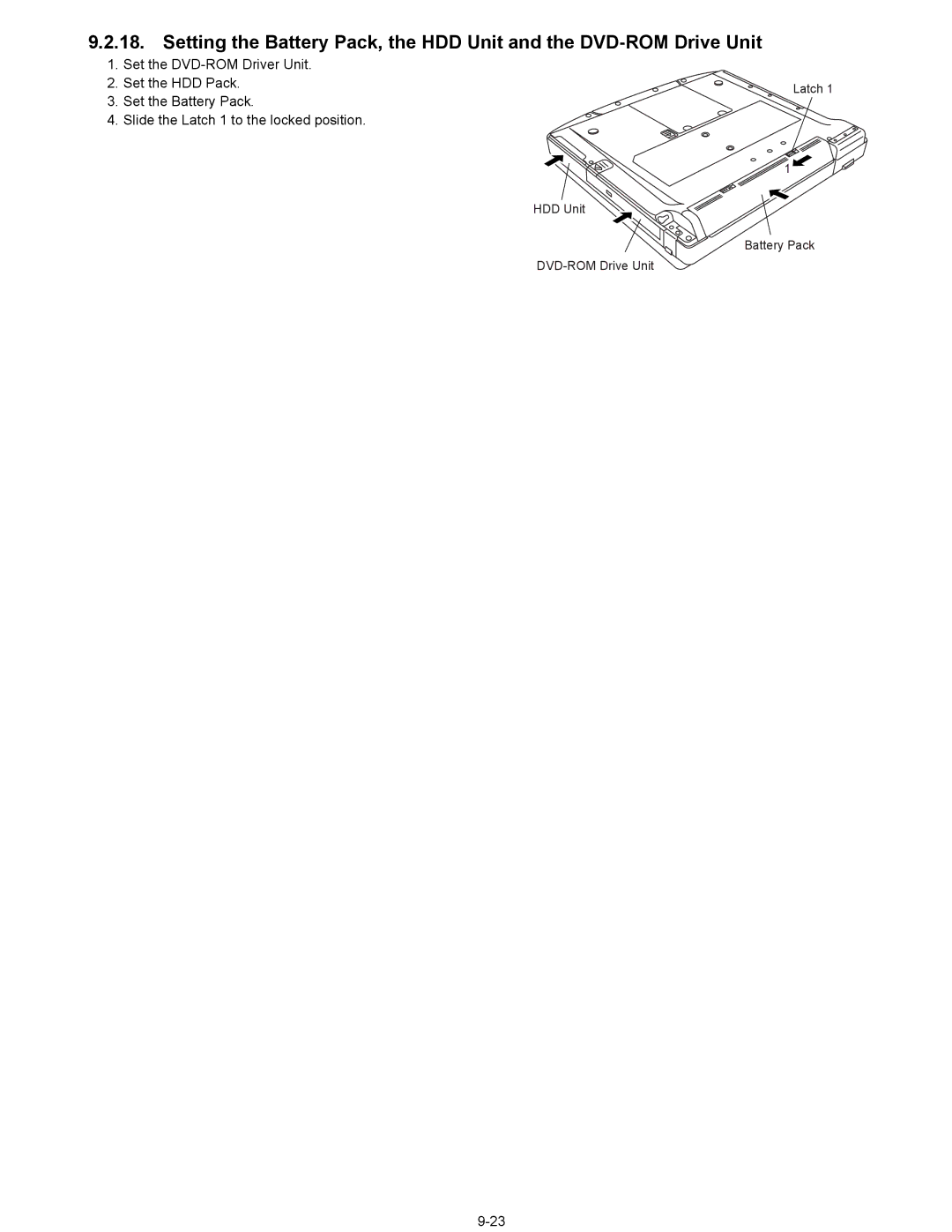 Matsushita CF-74ECBAXBM manual Set the DVD-ROM Driver Unit Set the HDD Pack 