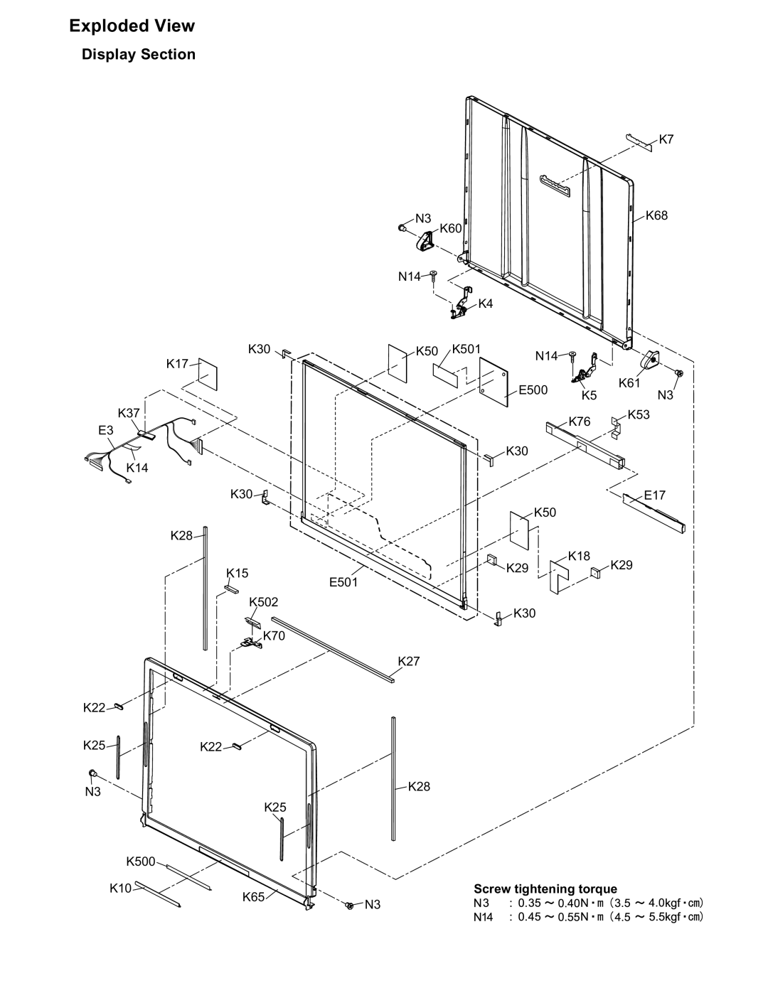 Matsushita CF-T4GWCTZ1 2 service manual Exploded View, Display Section 