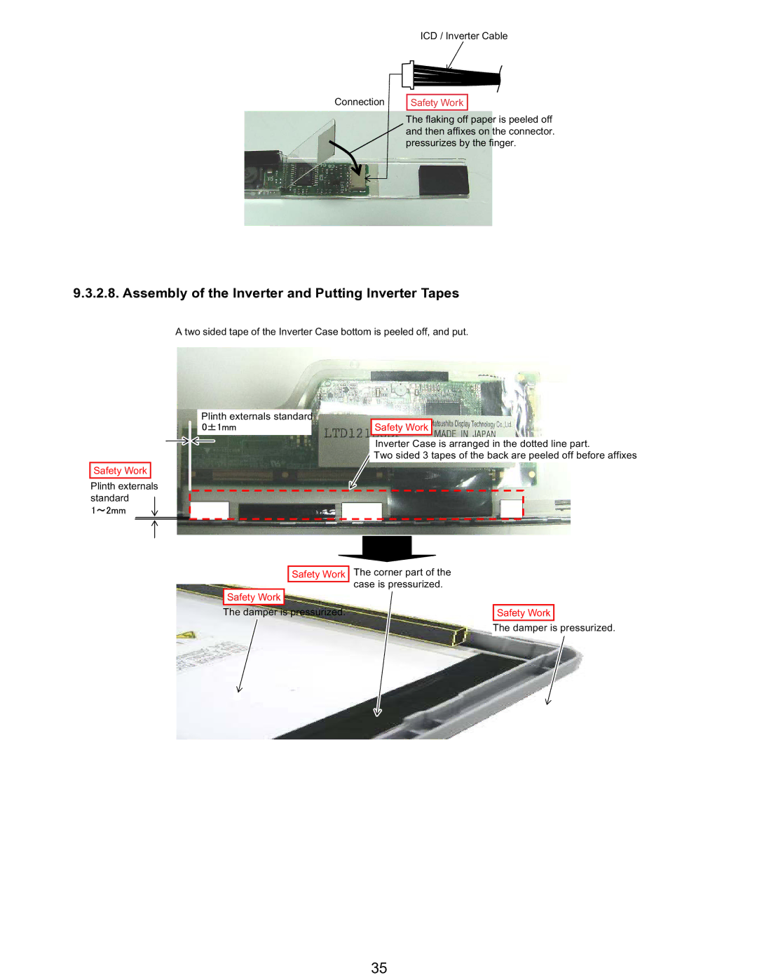 Matsushita CF-T5LWETZ1 2 service manual Assembly of the Inverter and Putting Inverter Tapes 