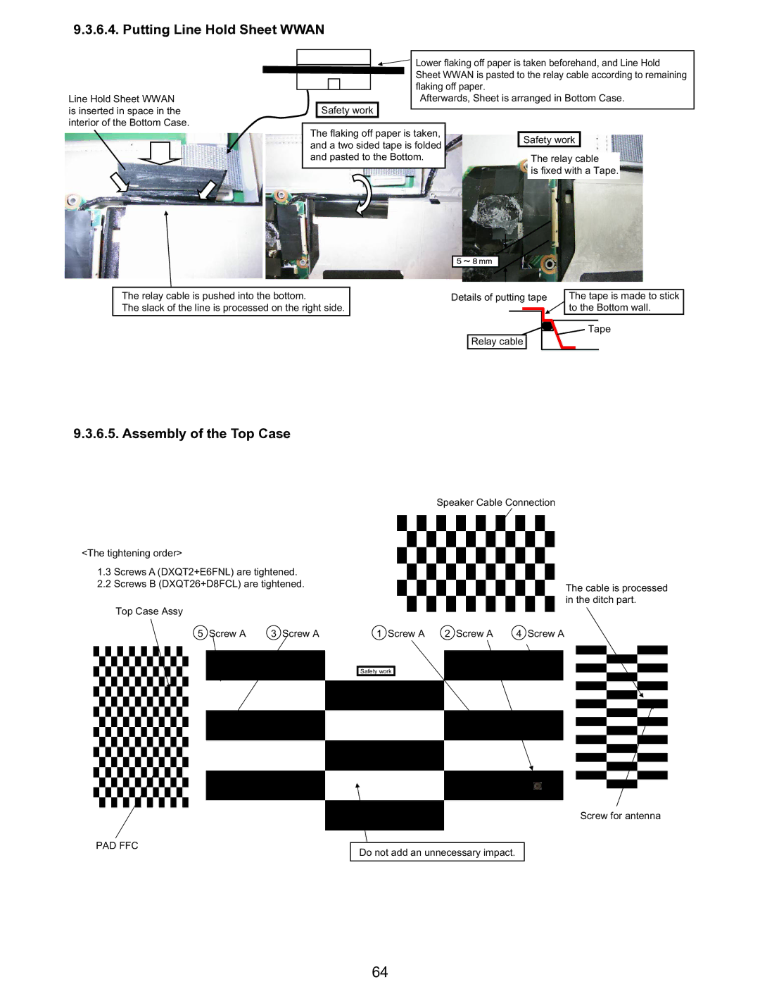 Matsushita CF-T5LWETZ1 2 service manual Putting Line Hold Sheet Wwan, Assembly of the Top Case 