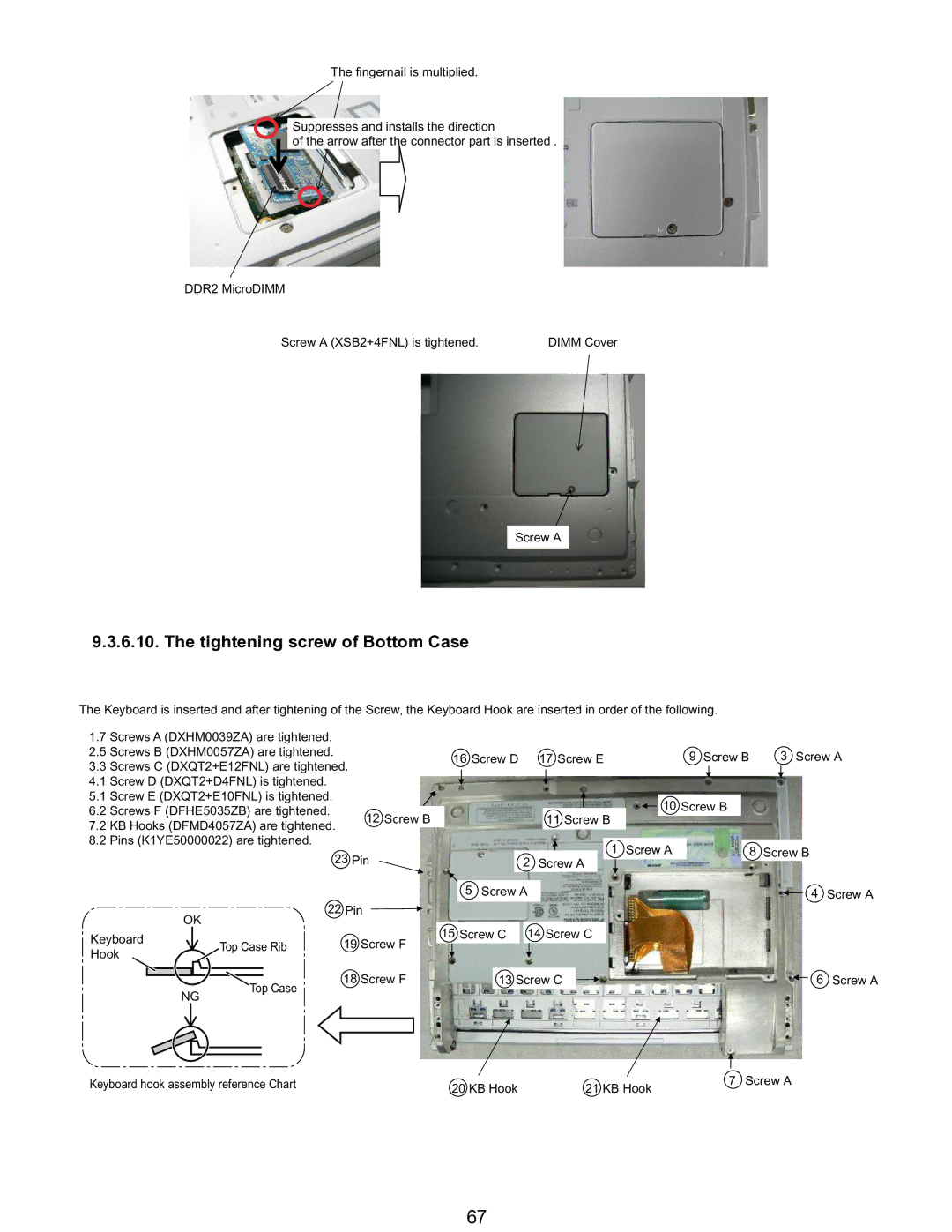 Matsushita CF-T5LWETZ1 2 service manual Tightening screw of Bottom Case 