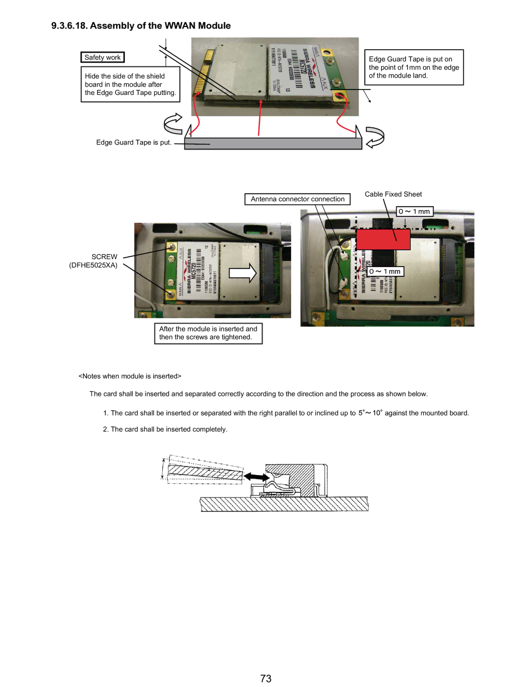 Matsushita CF-T5LWETZ1 2 service manual Assembly of the Wwan Module 