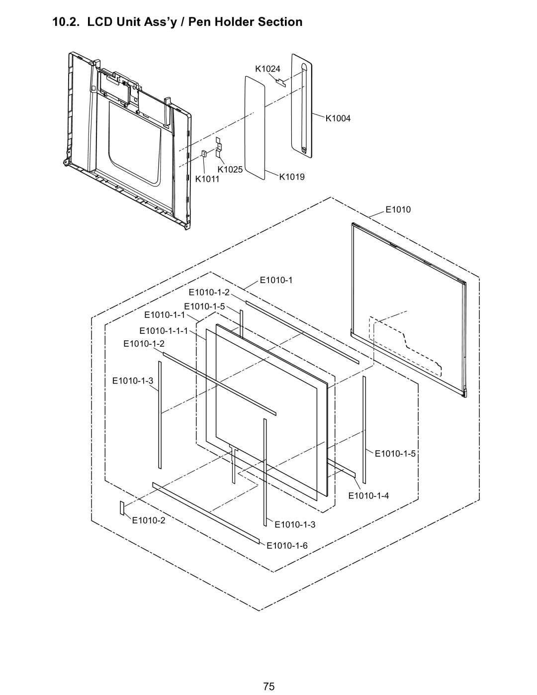 Matsushita CF-T5LWETZ1 2 service manual LCD Unit Ass’y / Pen Holder Section 