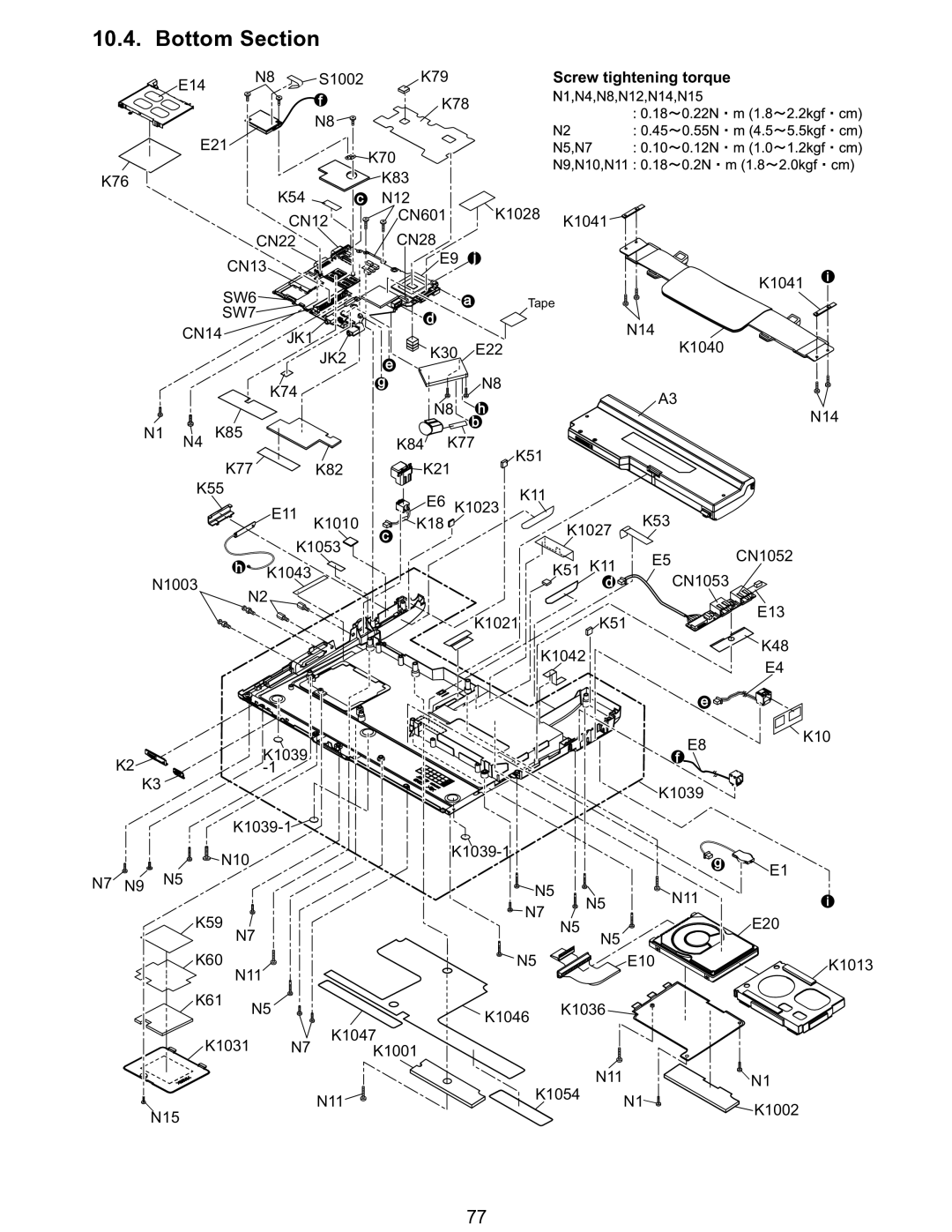 Matsushita CF-T5LWETZ1 2 service manual Bottom Section 