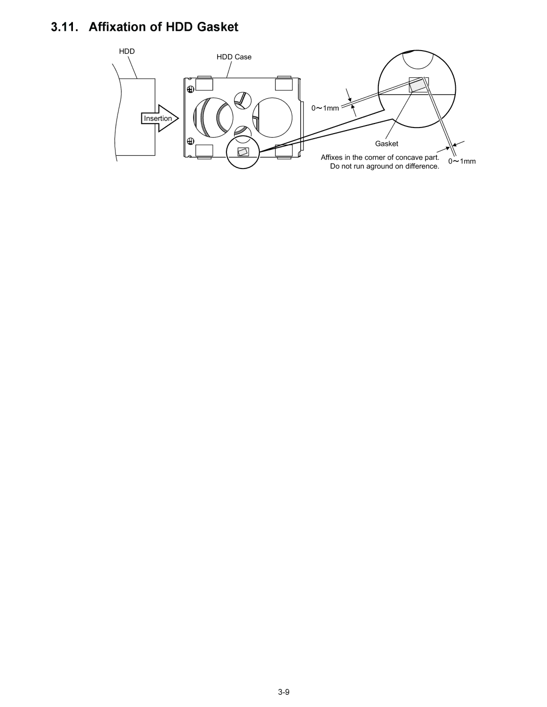 Matsushita CF-W4GWCZZ service manual Affixation of HDD Gasket, Hdd 