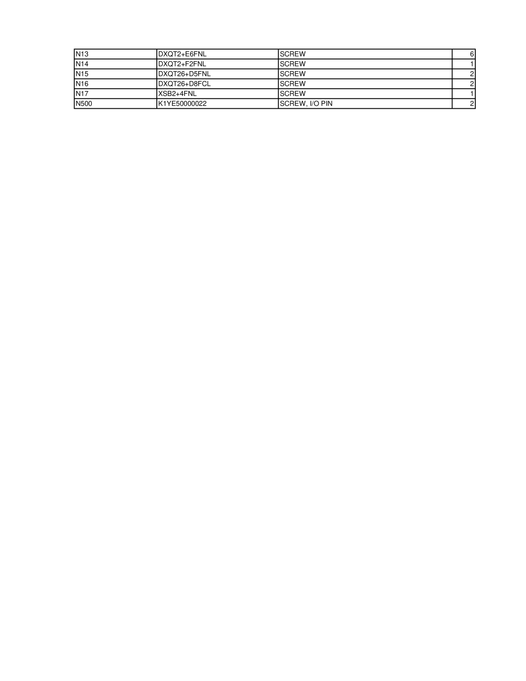 Matsushita CF-W4GWCZZ service manual DXQT2+E6FNL Screw 