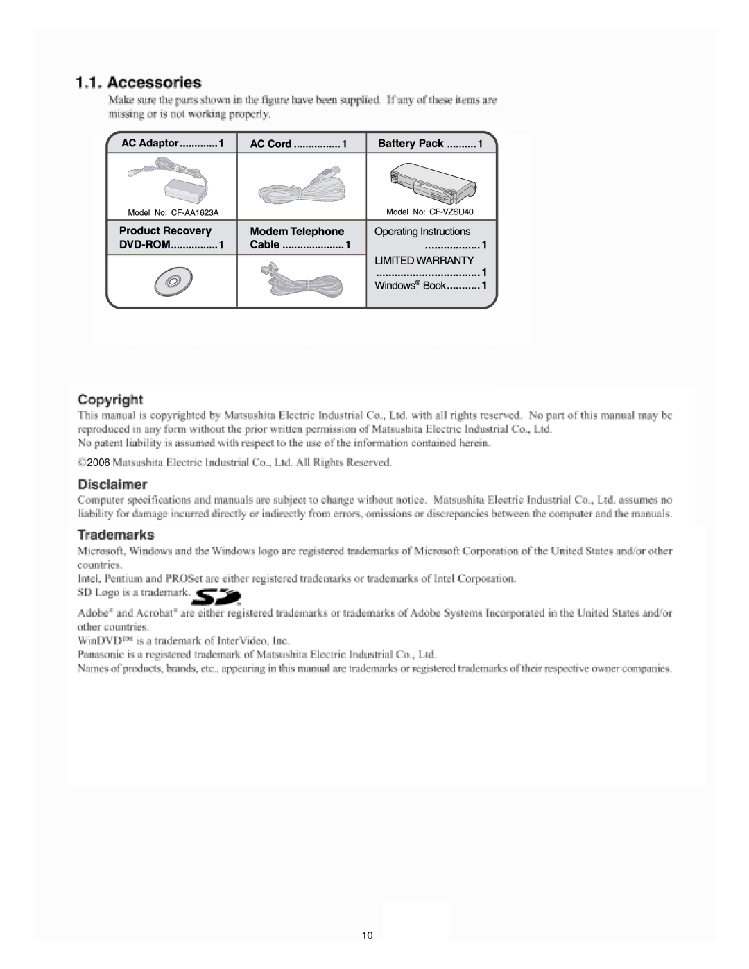 Matsushita CF-W4HWEZZBM service manual 2006 