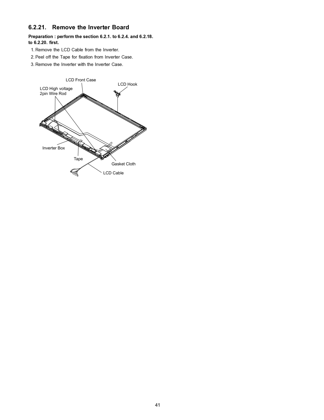 Matsushita CF-W4HWEZZBM service manual Remove the Inverter Board 