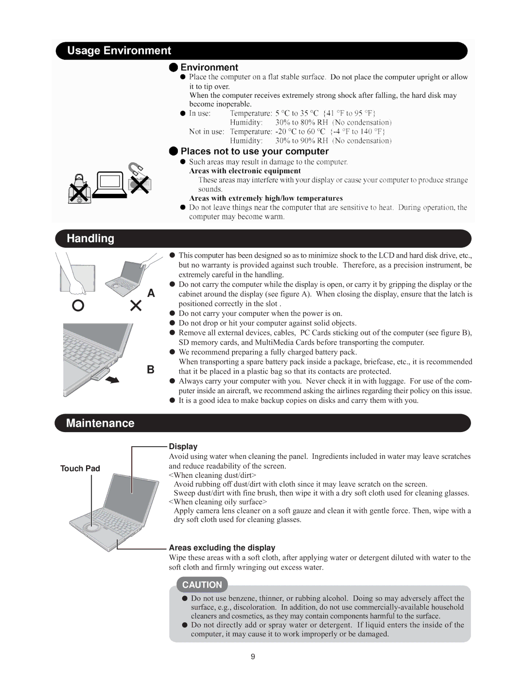 Matsushita CF-W4HWEZZBM service manual Handling 