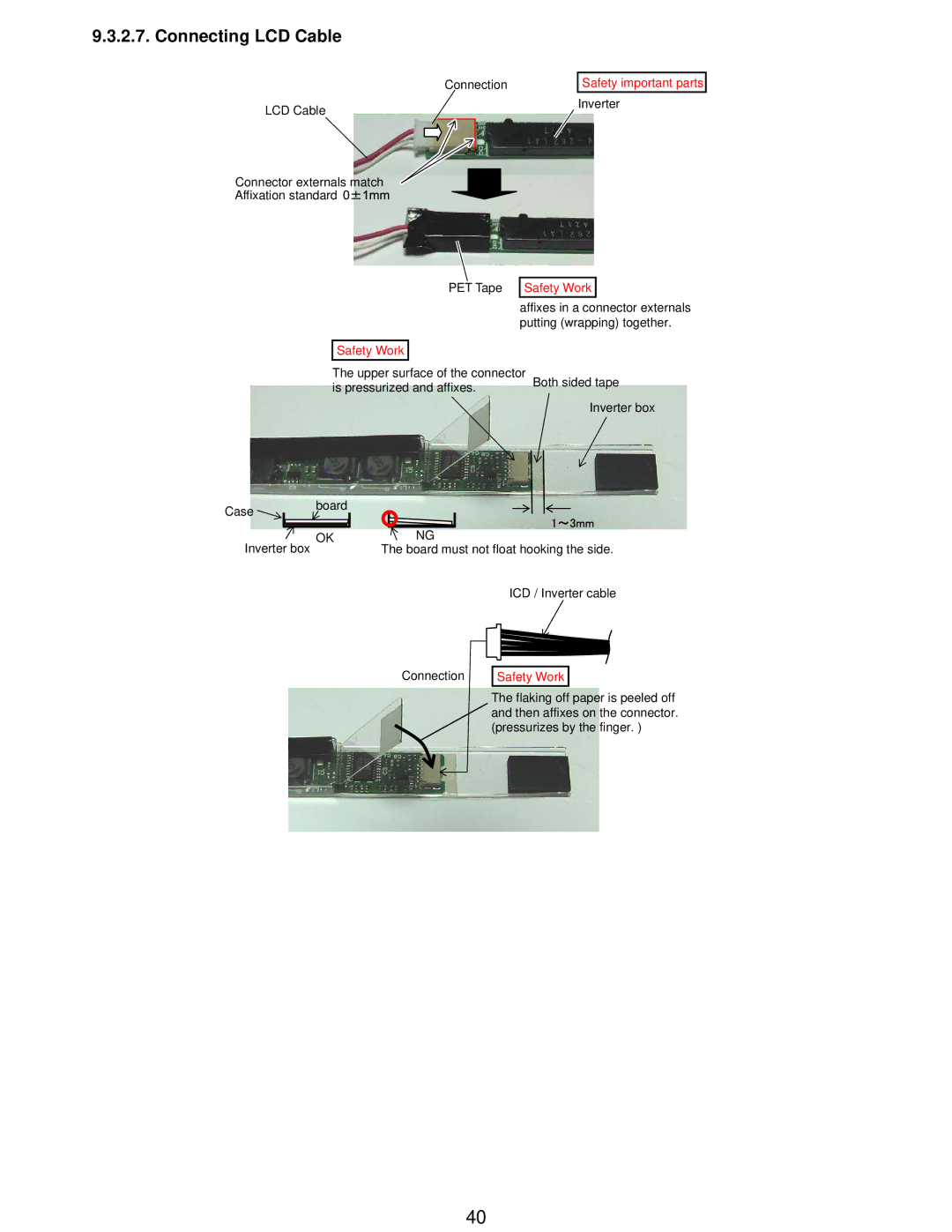 Matsushita CF-W5LWEZZ1 2 service manual Connecting LCD Cable 