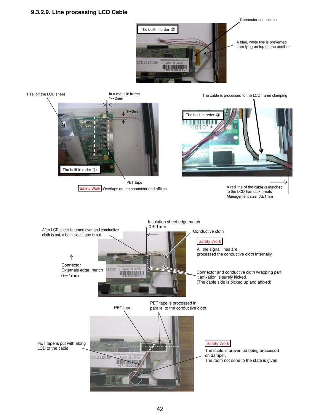 Matsushita CF-W5LWEZZ1 2 Line processing LCD Cable, Cable is processed to the LCD frame clamping Built-in order 