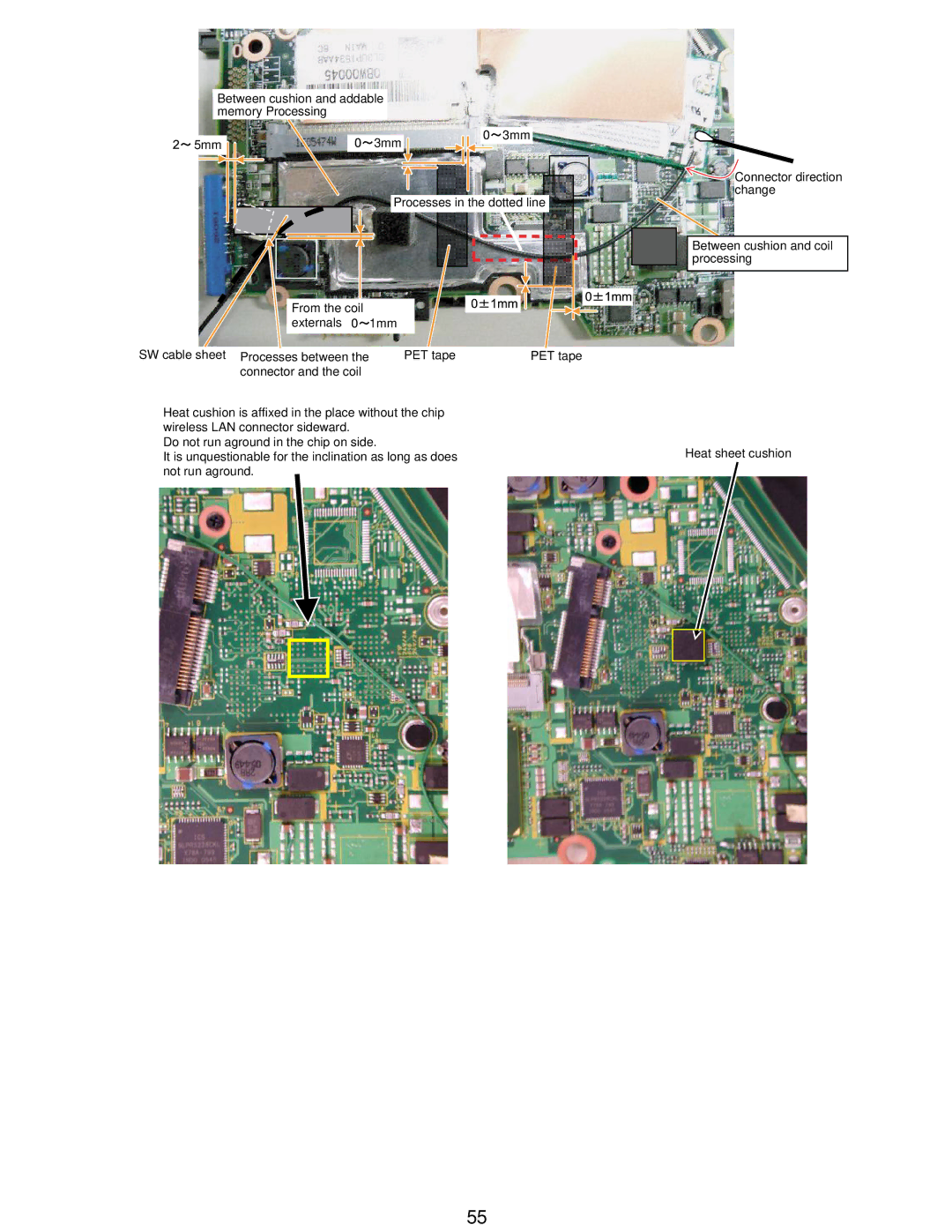 Matsushita CF-W5LWEZZ1 2 service manual Between cushion and addable Memory Processing 5mm 3mm 