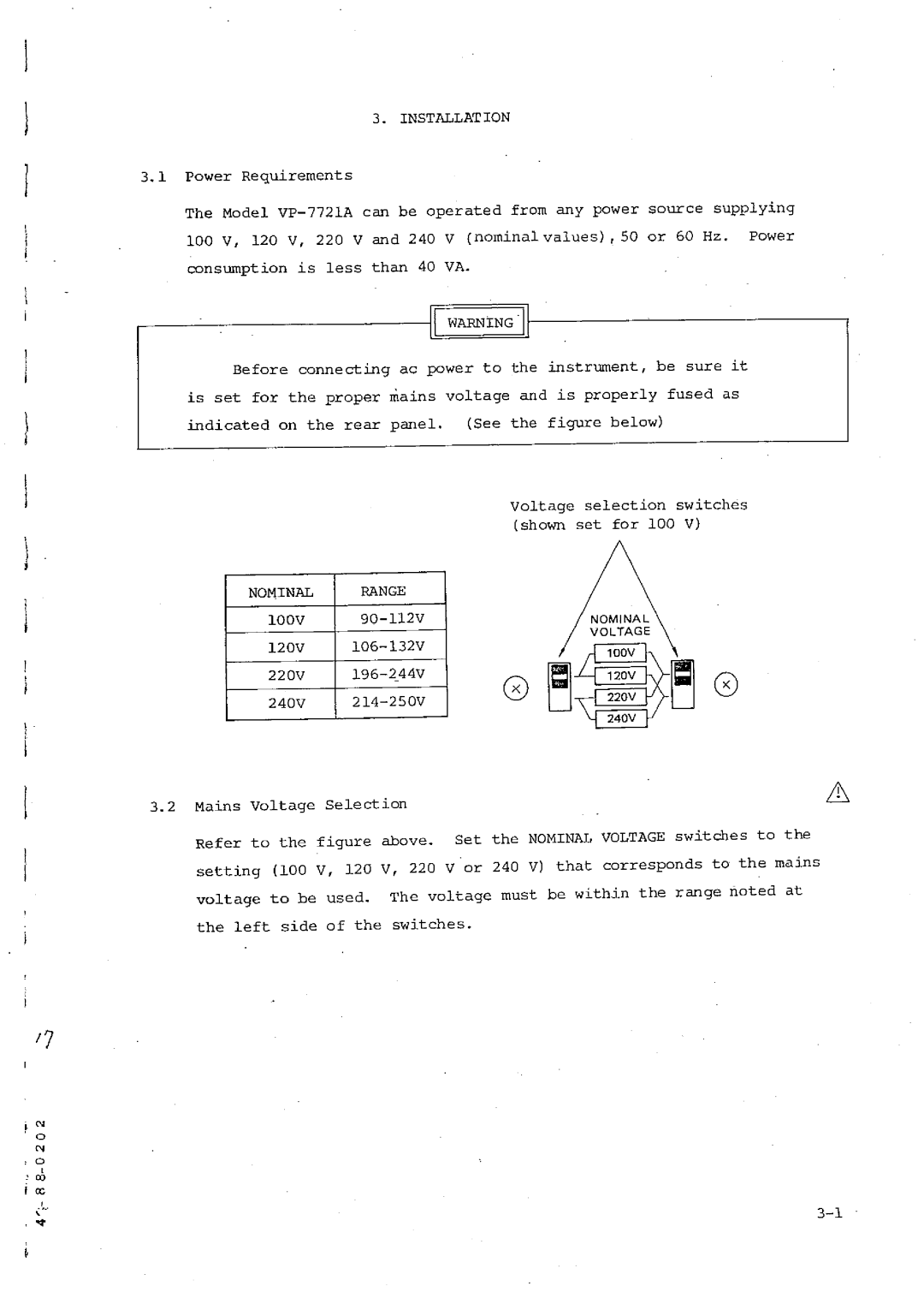 Matsushita VP-7721A manual 