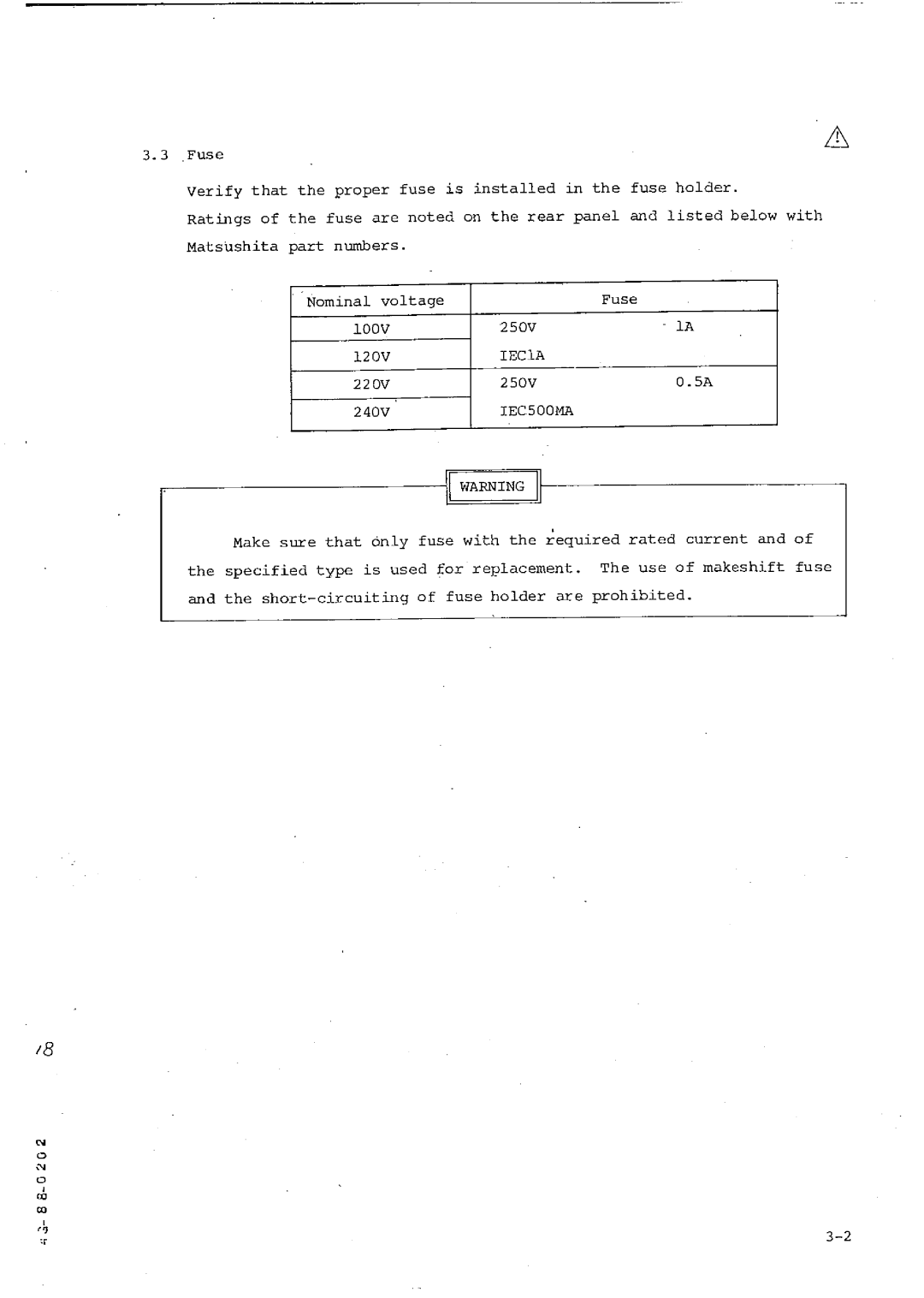 Matsushita VP-7721A manual 