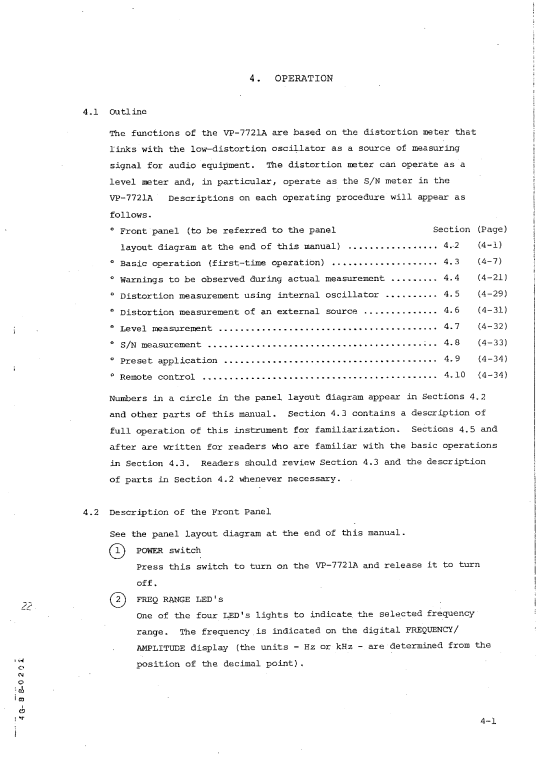 Matsushita VP-7721A manual 