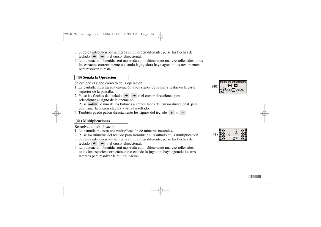 Mattel B-Book manual 40 Señala la Operación, Multiplicaciones 