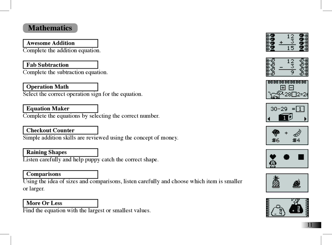 Mattel B-Smart manual Mathematics 