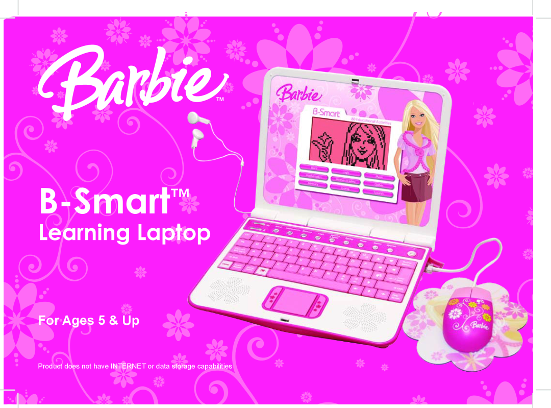 Mattel B-Smart manual Learning Laptop, For Ages 5 & Up, Product does not have INTERNET or data storage capabilities 
