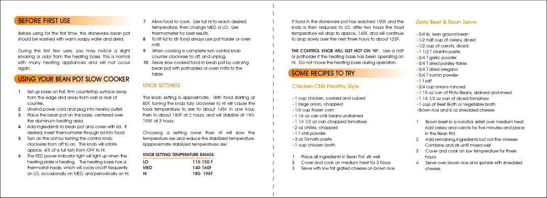 Maverick Ventures BP-01 Before First USE, Some Recipes to TRY, Chicken Chili Healthy Style, Zesty Beef & Bean Serve 