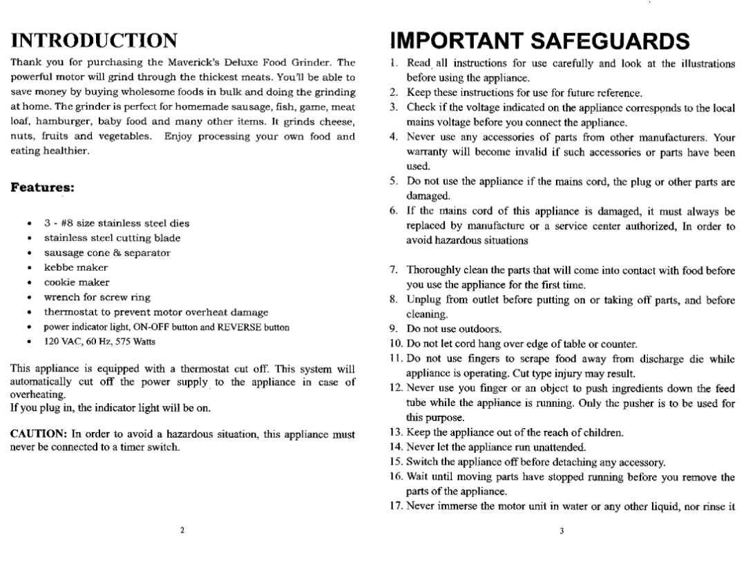 Maverick Ventures MM-5501 manual 