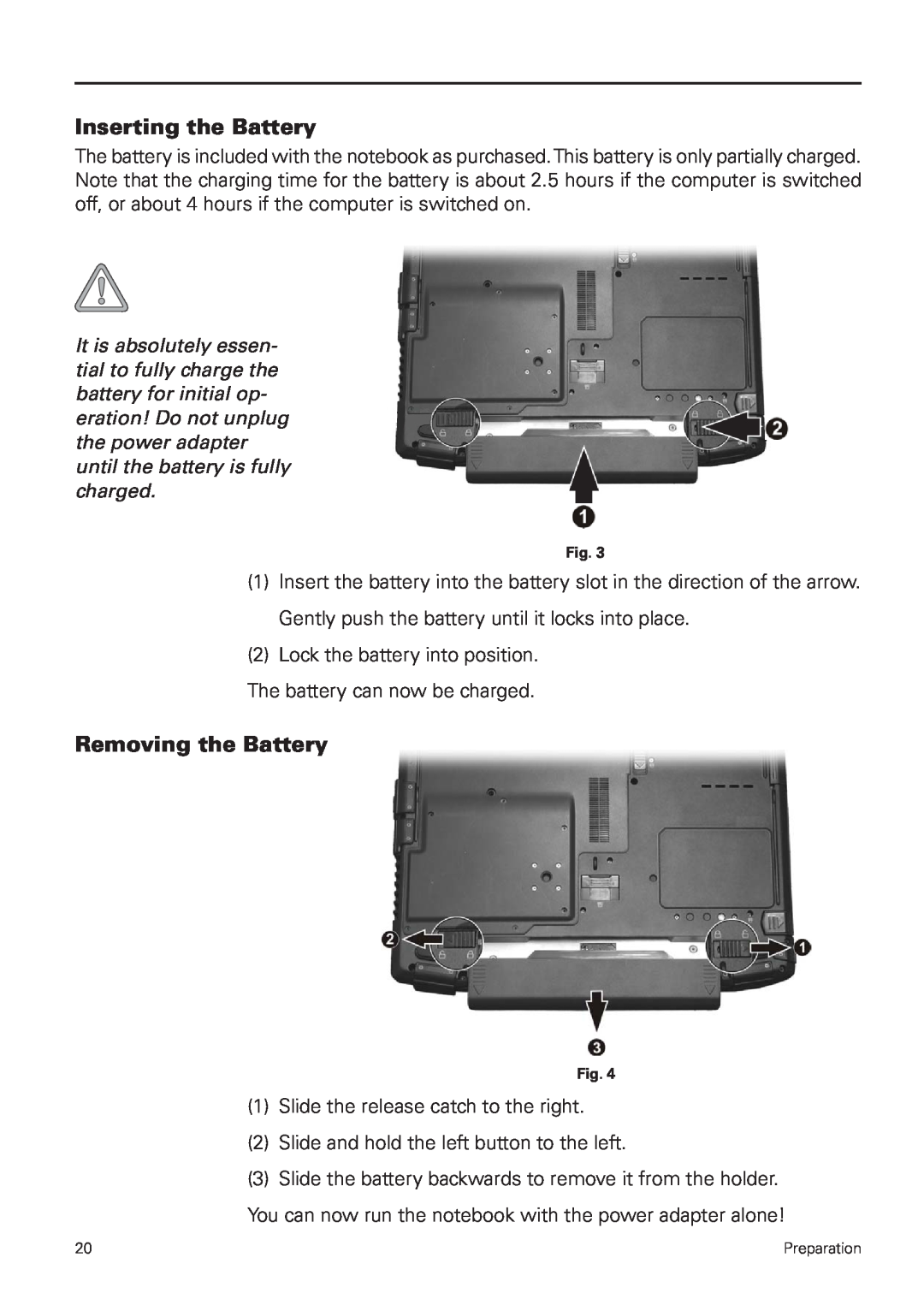 MAXDATA 5500 IR user manual Inserting the Battery, Removing the Battery 