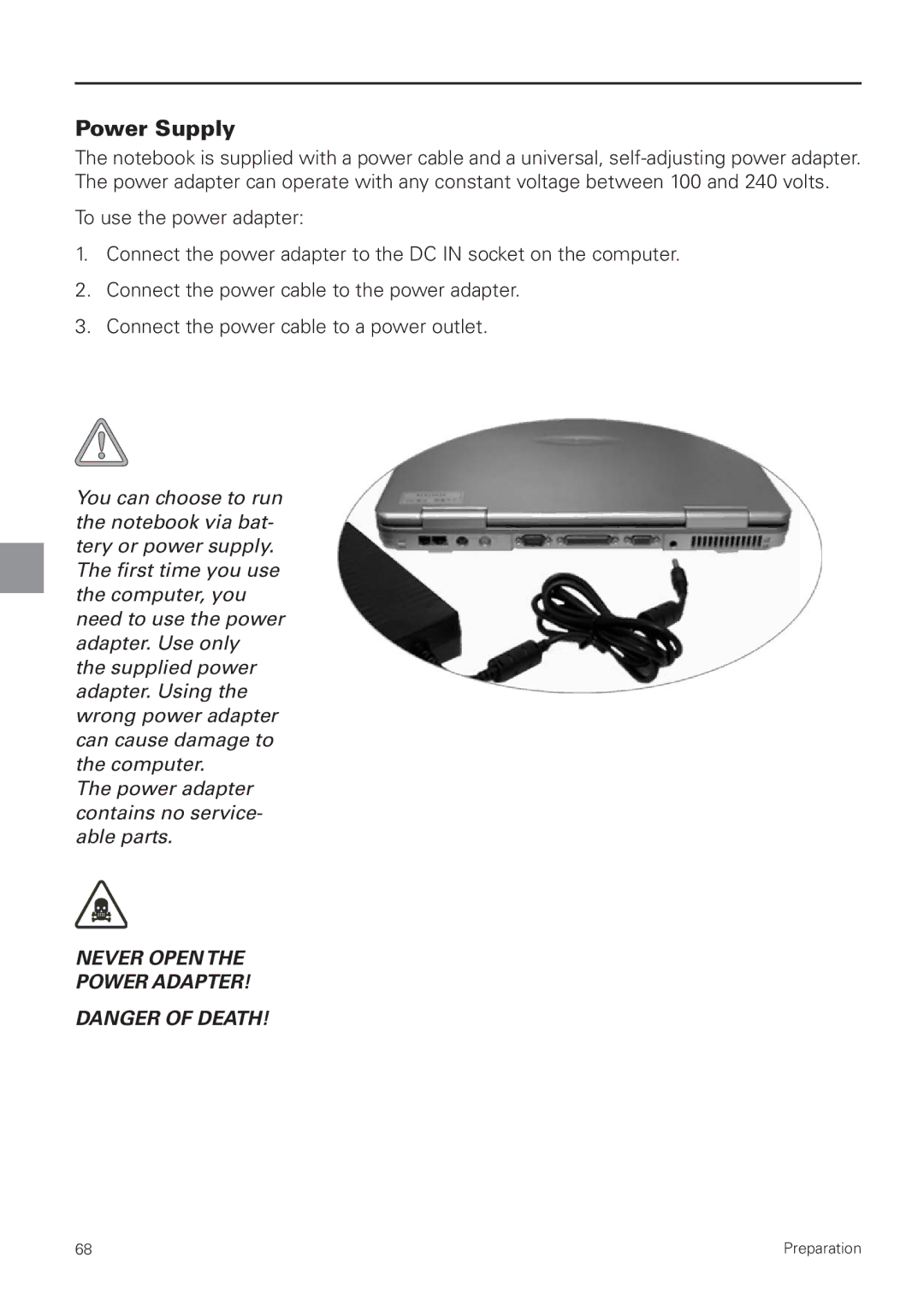 MAXDATA 8100 IWS user manual Power Supply 