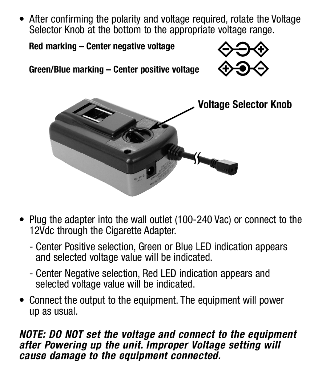 Maxell AC 3000 manual Voltage Selector Knob 