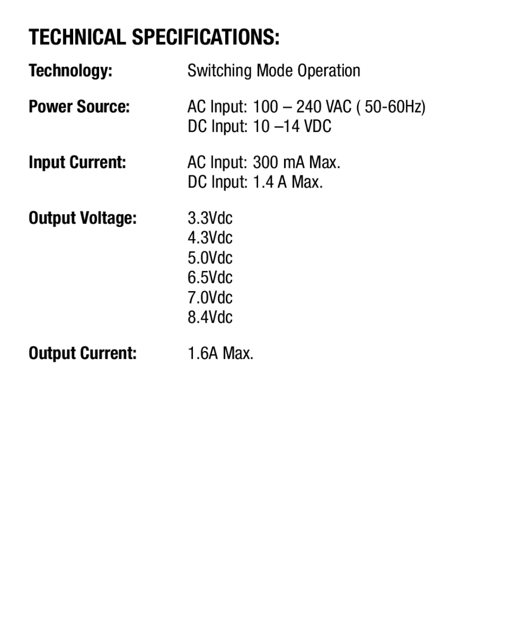 Maxell AC 3000 manual Technical Specifications 