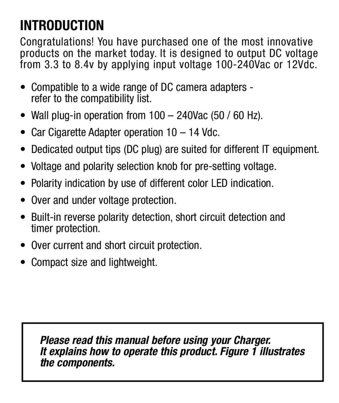 Maxell AC 3000 Introduction, Please read this manual before using your Charger 