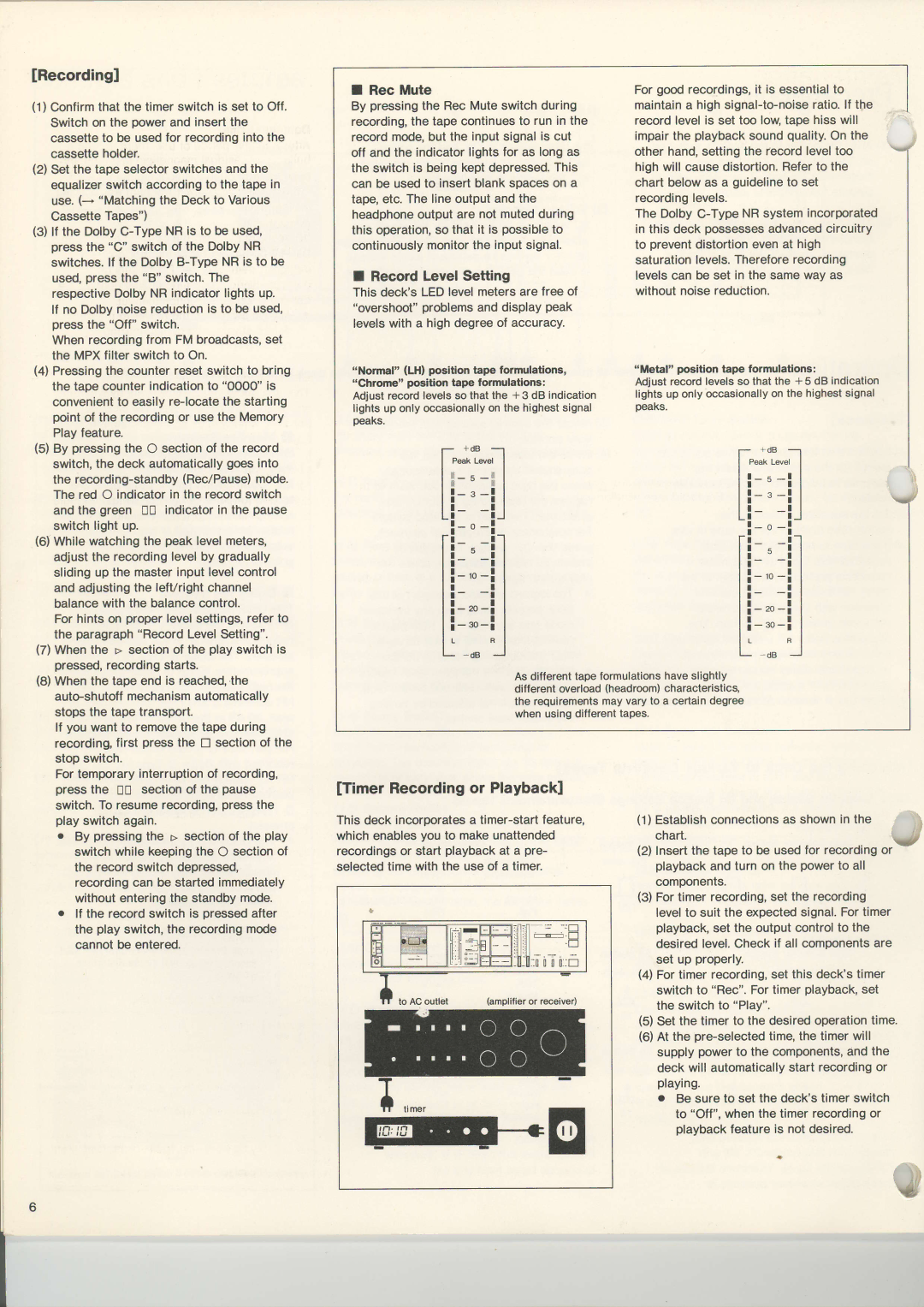 Maxell IBX-2 manual LRecordingl, Timer Recording or Playback 