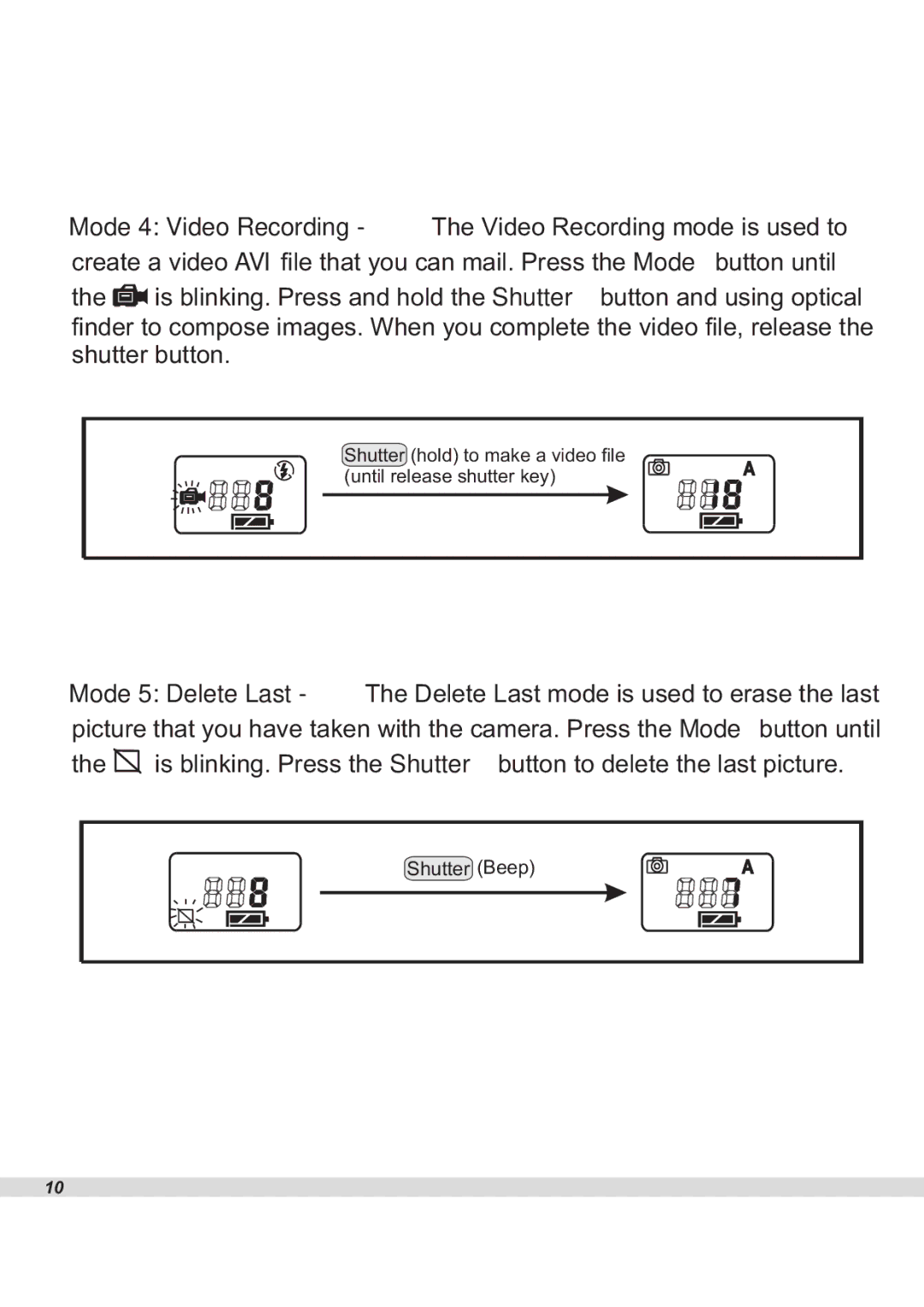 Maxell WS30 manual Shutter hold to make a video file until release shutter key 