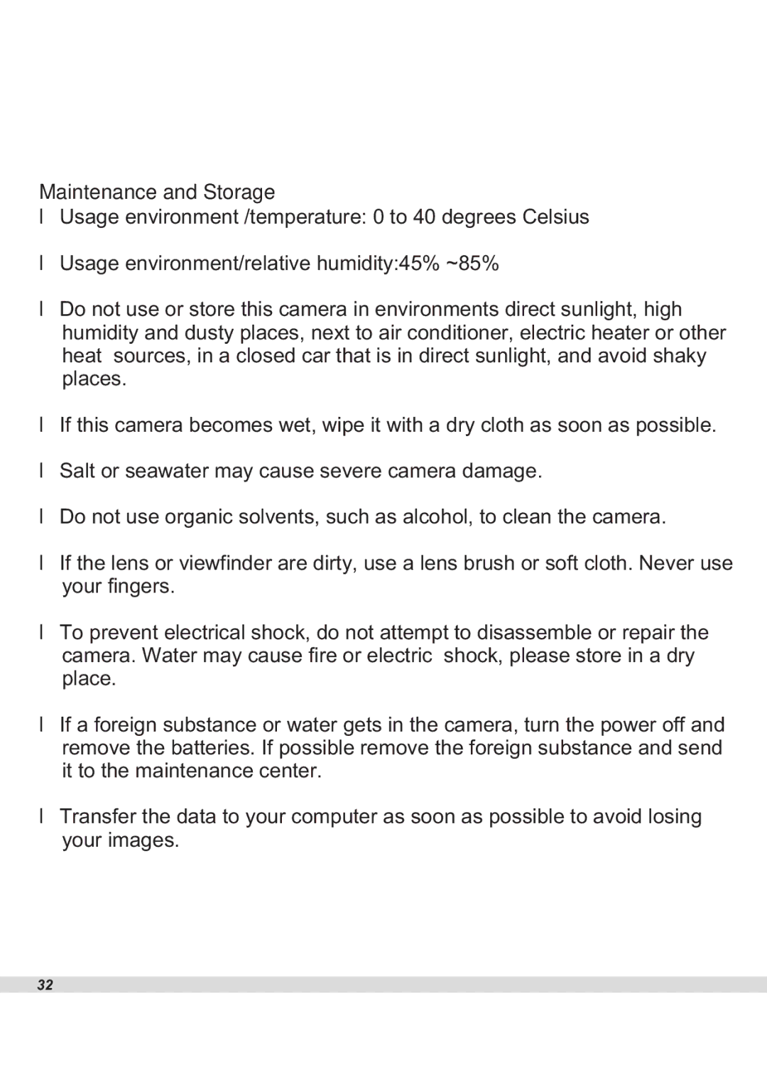 Maxell WS30 manual Maintenance and Storage 