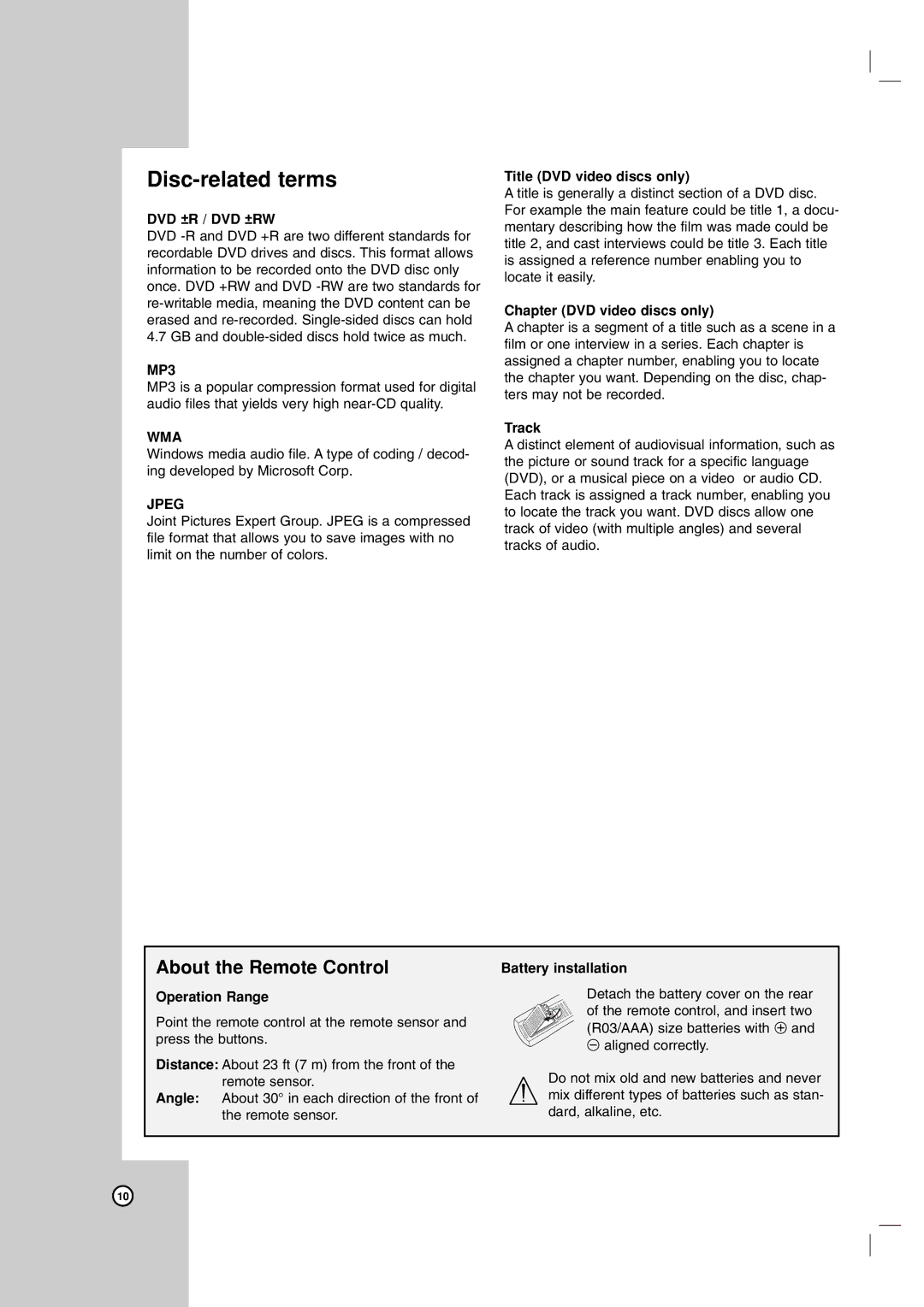 Maxell ZRY-316 manual Disc-related terms, About the Remote Control 