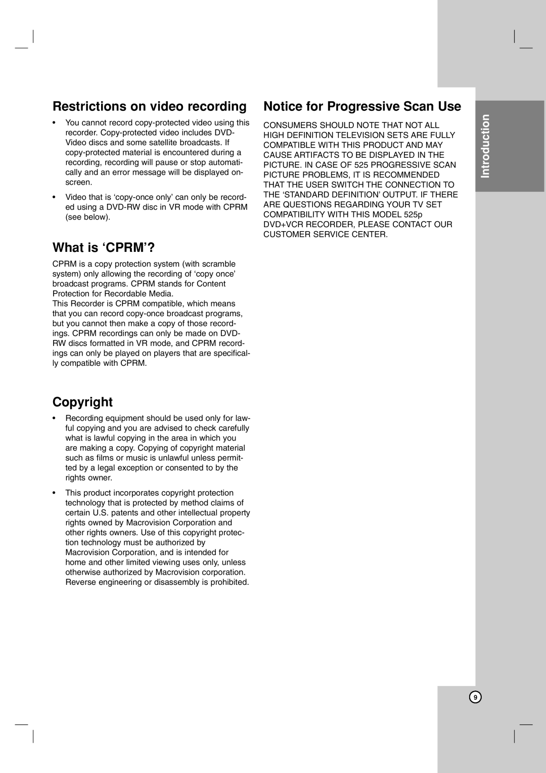 Maxell ZRY-316 manual Restrictions on video recording, What is ‘CPRM’?, Copyright 